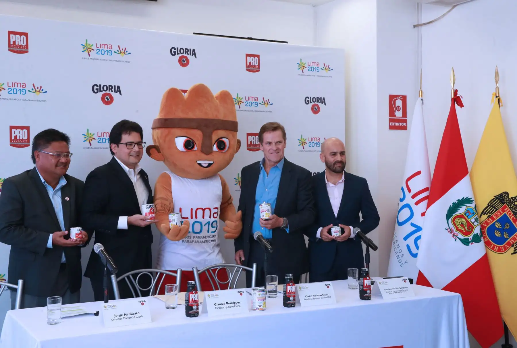 En conferencia de prensa se anuncia a Gloria como nuevo patrocinador de  los Juegos  Panamericanos y Parapanamericanos Lima 2109. Foto: ANDINA/Norman Córdova