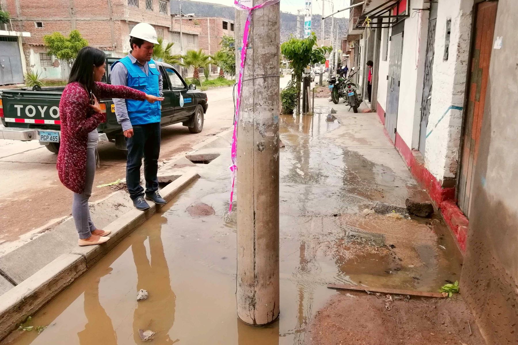 Inspectores de la Sunass supervisan restablecimiento del servicio de alcantarillado en Ayacucho. ANDINA/Difusión