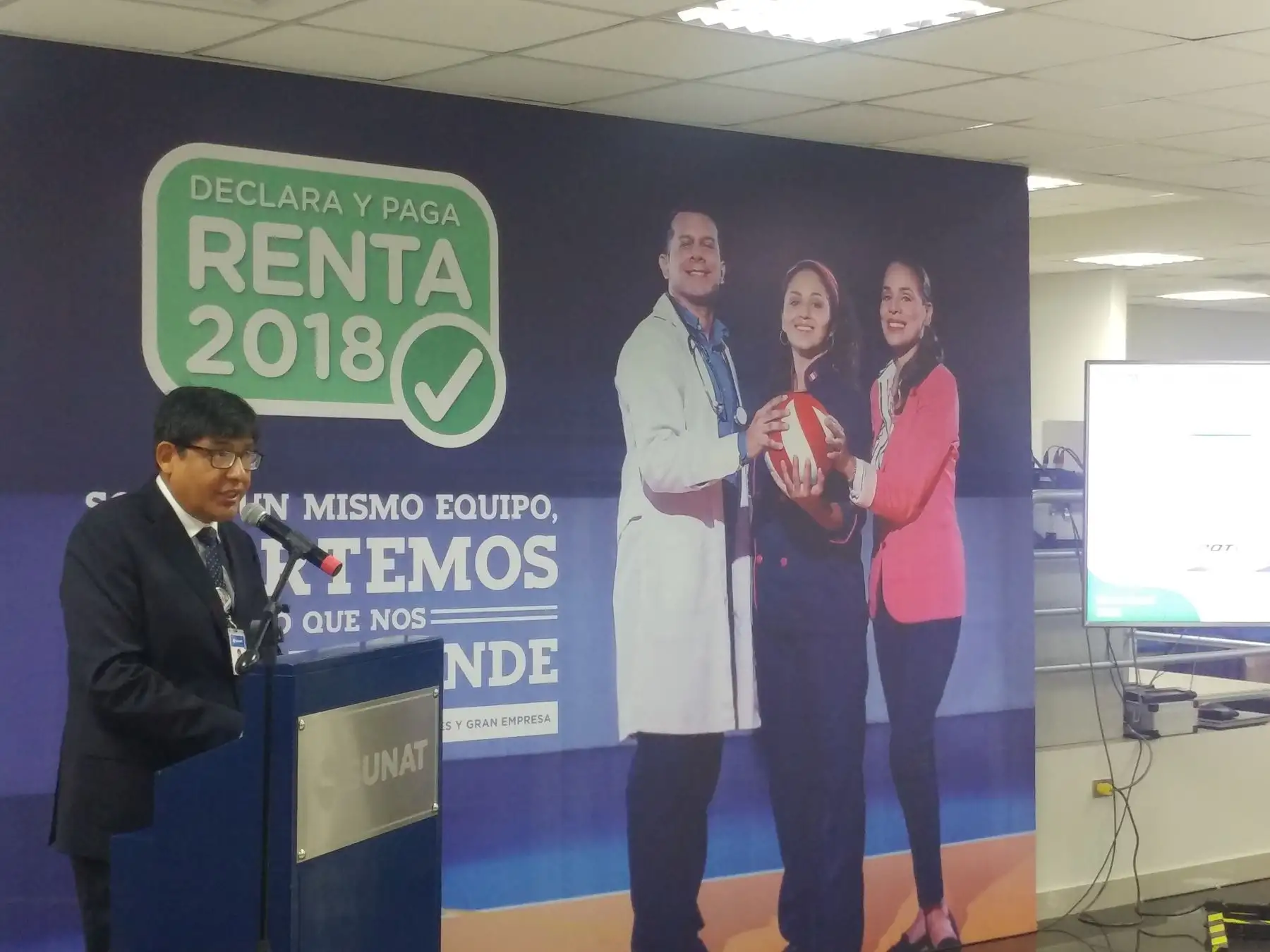 Presentación campaña "Declara y paga renta 2018". Foto: Andina.
