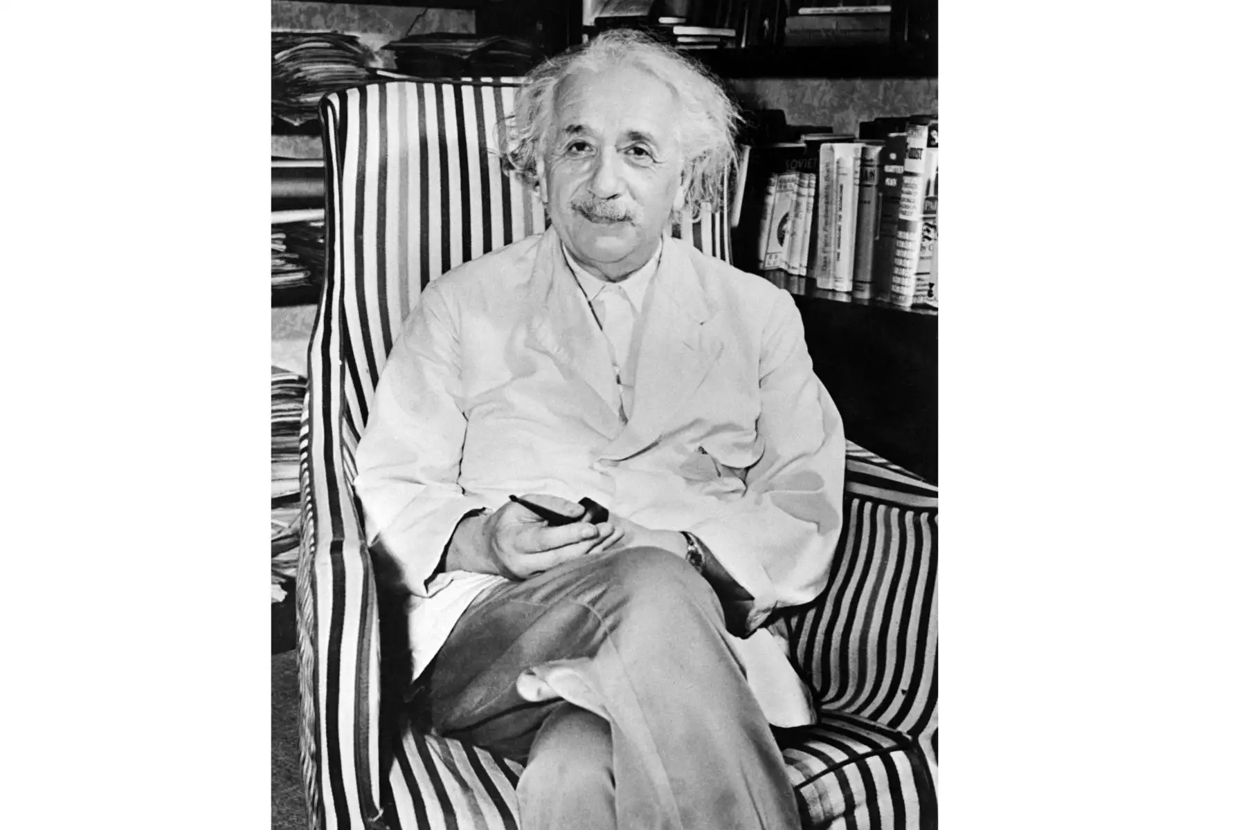 Retrato tomado en 1950 del físico de origen suizo-estadounidense Albert Einstein. Foto: AFP