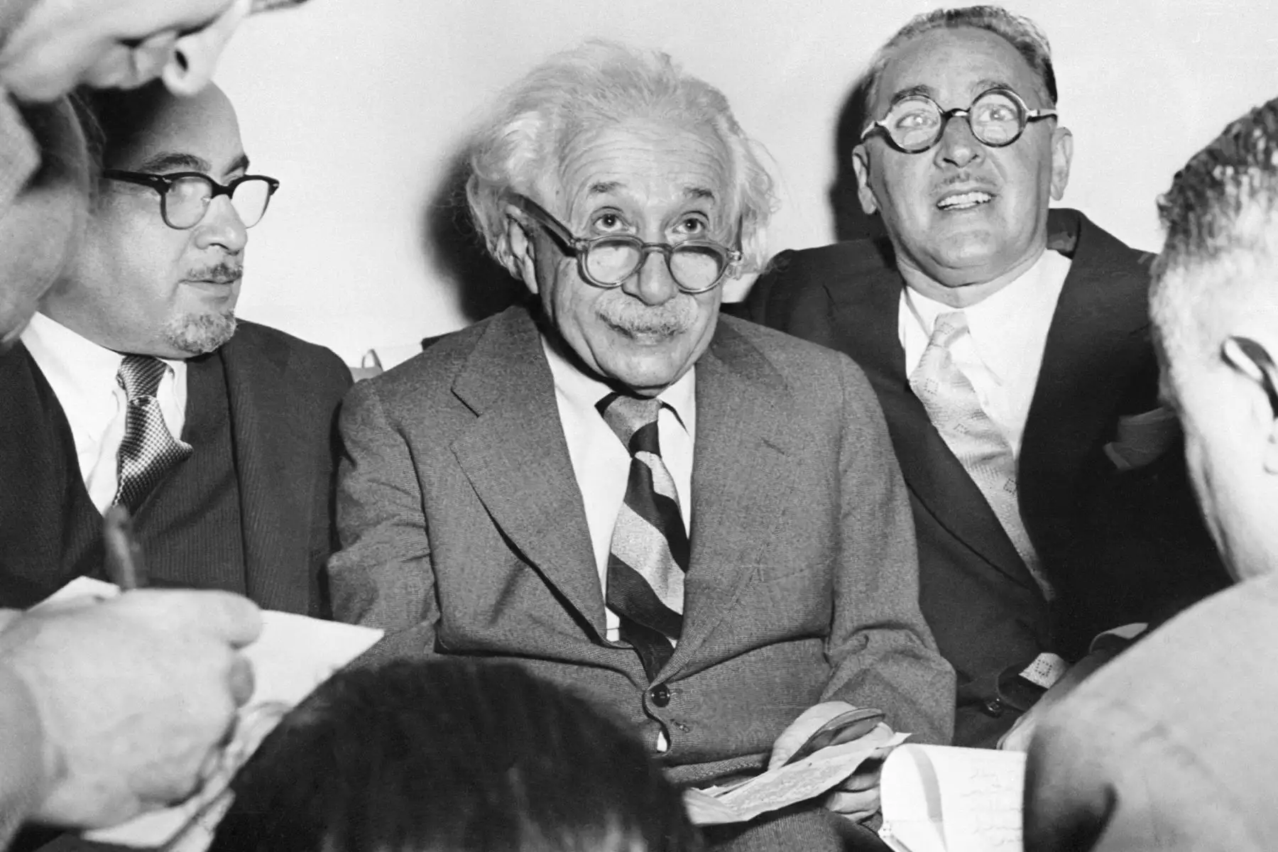 Albert Einstein celebrando su 75 cumpleaños en la Universidad de Princeton, el 15 de marzo de 1954. Foto: AFP