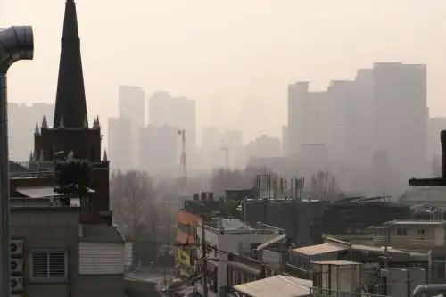 Una capa de contaminación cubre la ciudad de Seúl en Corea del Sur. Foto: EFE