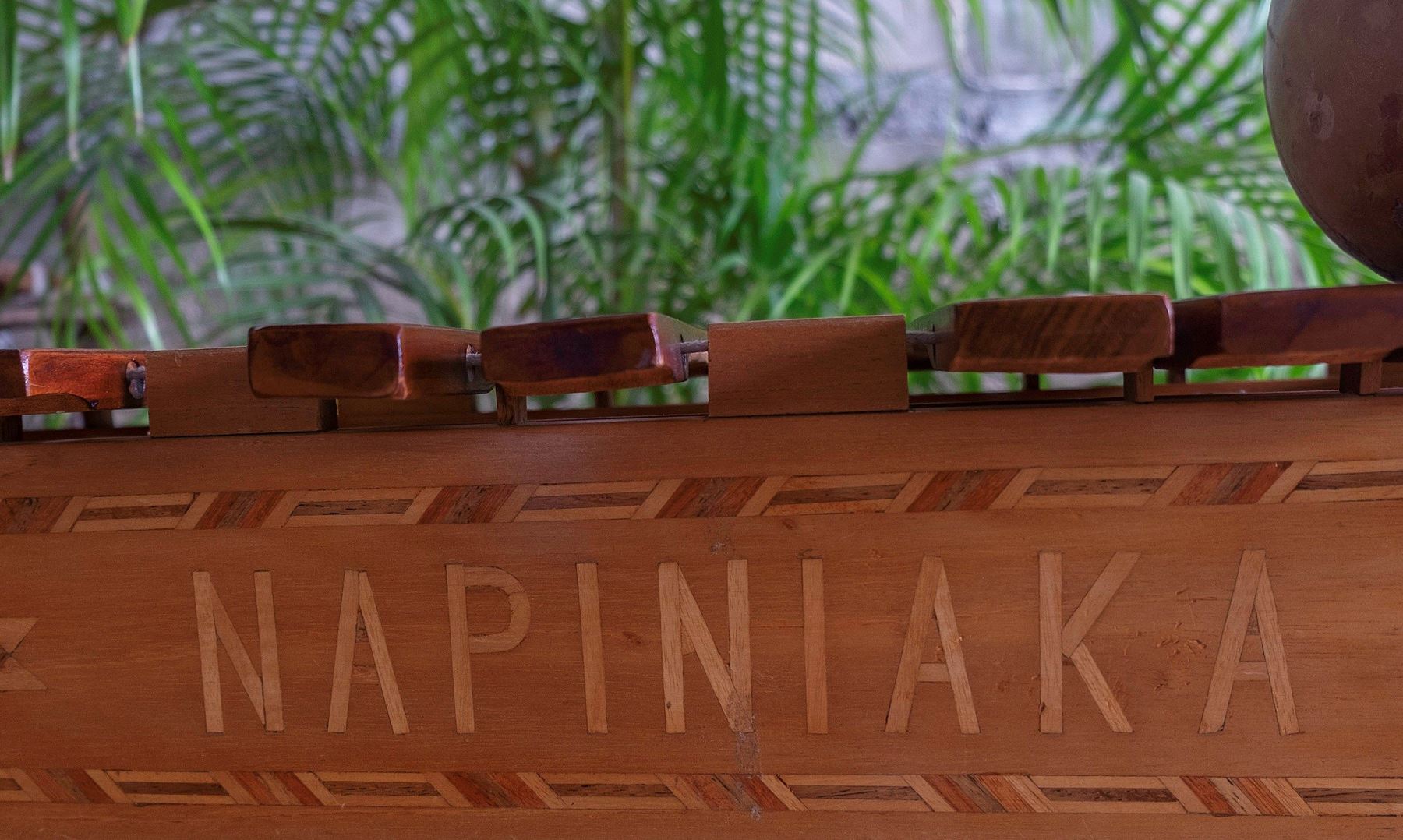 Detalle de una marimba elaborada por integrantes de la familia Nandayapa, en el municipio de Chapa de Corzo, estado de Chiapas (México). Foto: EFE