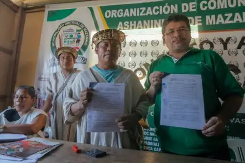 Devida suscribió un convenio de cooperación interinstitucional con la Organización de Comunidades Asháninkas de Mazamari (OCAM).