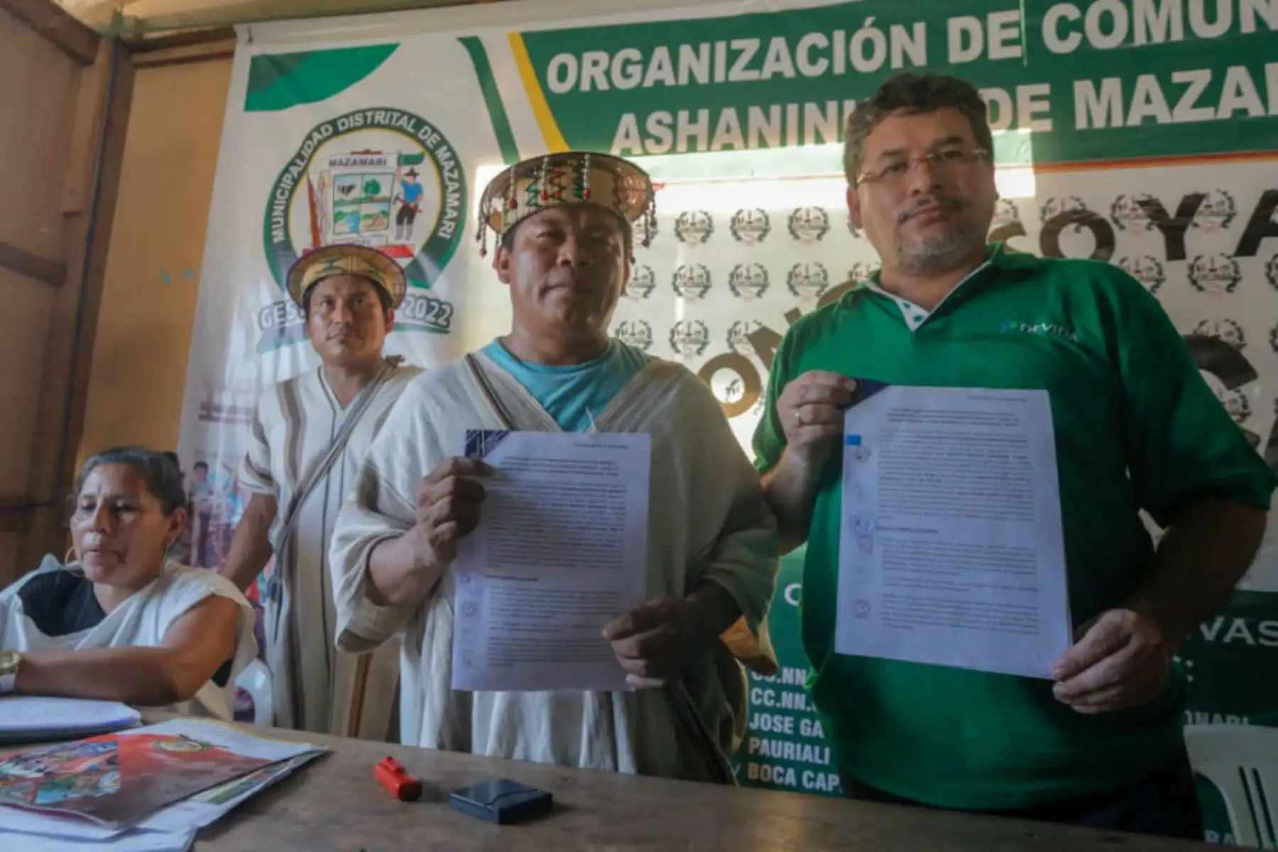 Devida suscribió un convenio de cooperación interinstitucional con la Organización de Comunidades Asháninkas de Mazamari (OCAM).