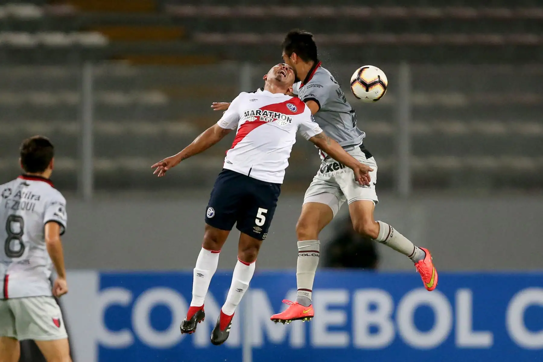 Deportivo Municipal perdió 3-0 frente al Atlético Colón de Santa Fe,en el  partido de ida por la primera fase de la Copa Sudamericana 2019, en el estadio nacional.Foto.ANDINA/ Jhony Laurente