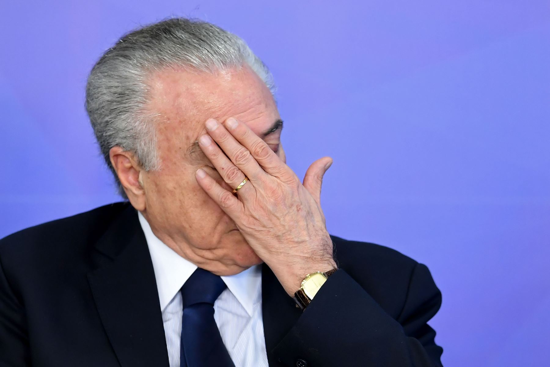 El expresidente conservador de Brasil Michel Temer (2016-2018) fue detenido este jueves por orden de un juez de la operación anticorrupción Lava Jato, informaron medios brasileños.
 Foto: AFP