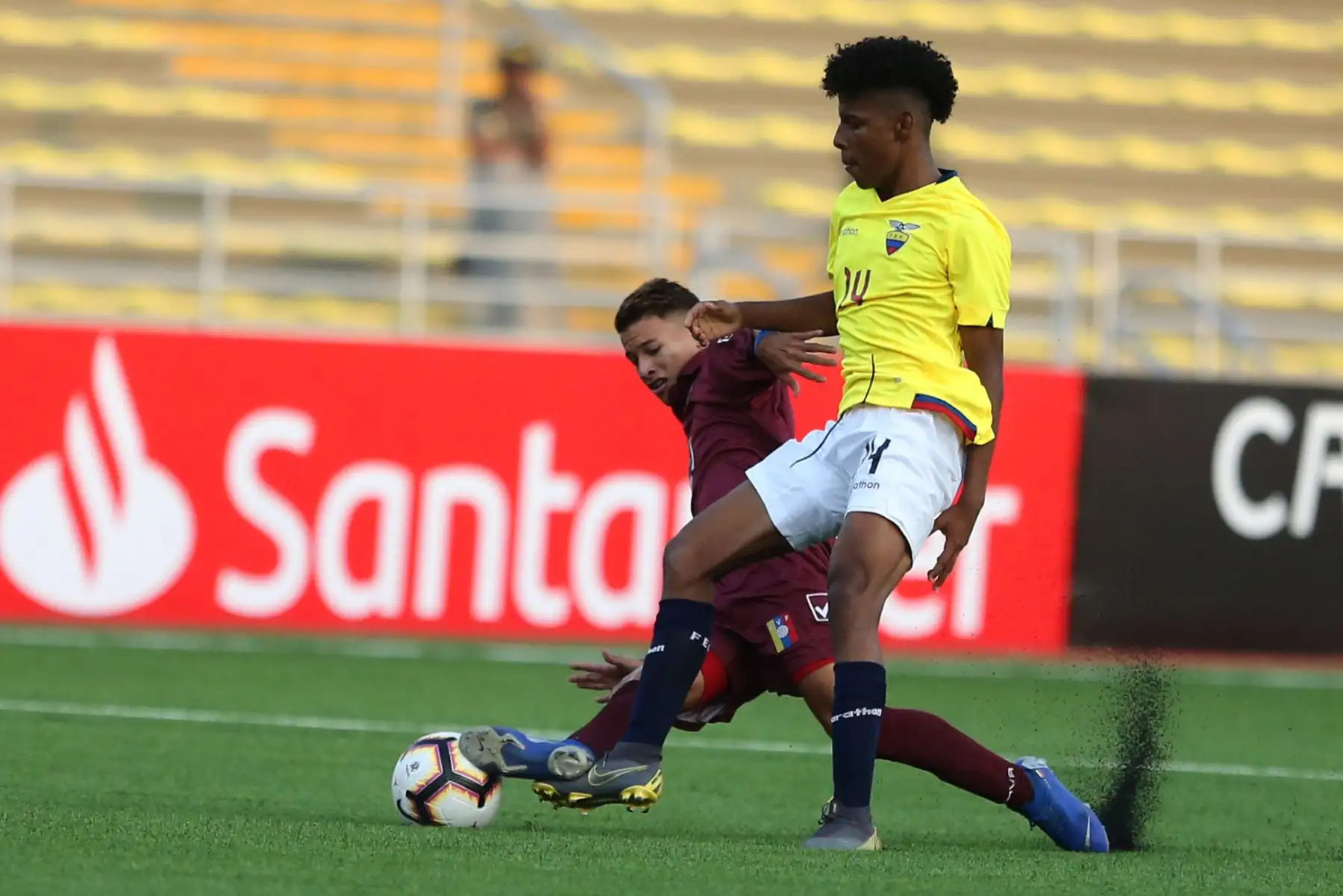 Partido entre Ecuador vs Venezuela, del Grupo A del Campeonato Sudamericano Sub 17, en el estadio de la UNMSM. Foto: ANDINA/ Jhony Laurente