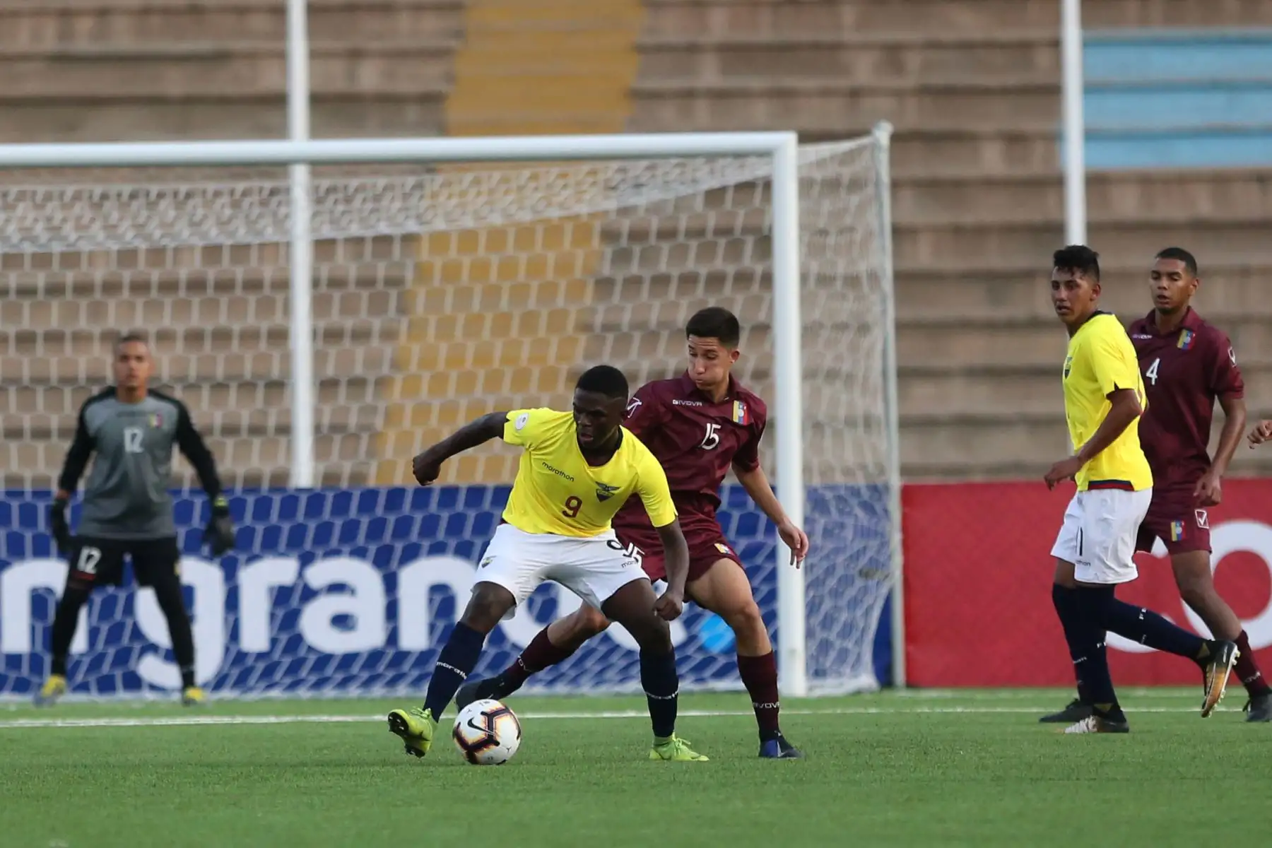 Partido entre Ecuador vs Venezuela, del Grupo A del Campeonato Sudamericano Sub 17, en el estadio de la UNMSM. Foto: ANDINA/ Jhony Laurente