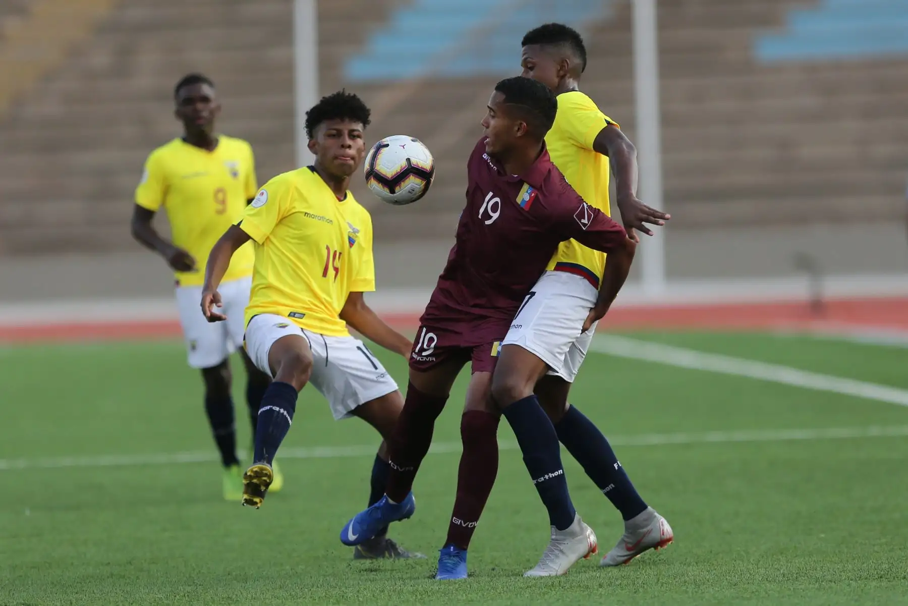 Partido entre Ecuador vs Venezuela, del Grupo A del Campeonato Sudamericano Sub 17, en el estadio de la UNMSM. Foto: ANDINA/ Jhony Laurente