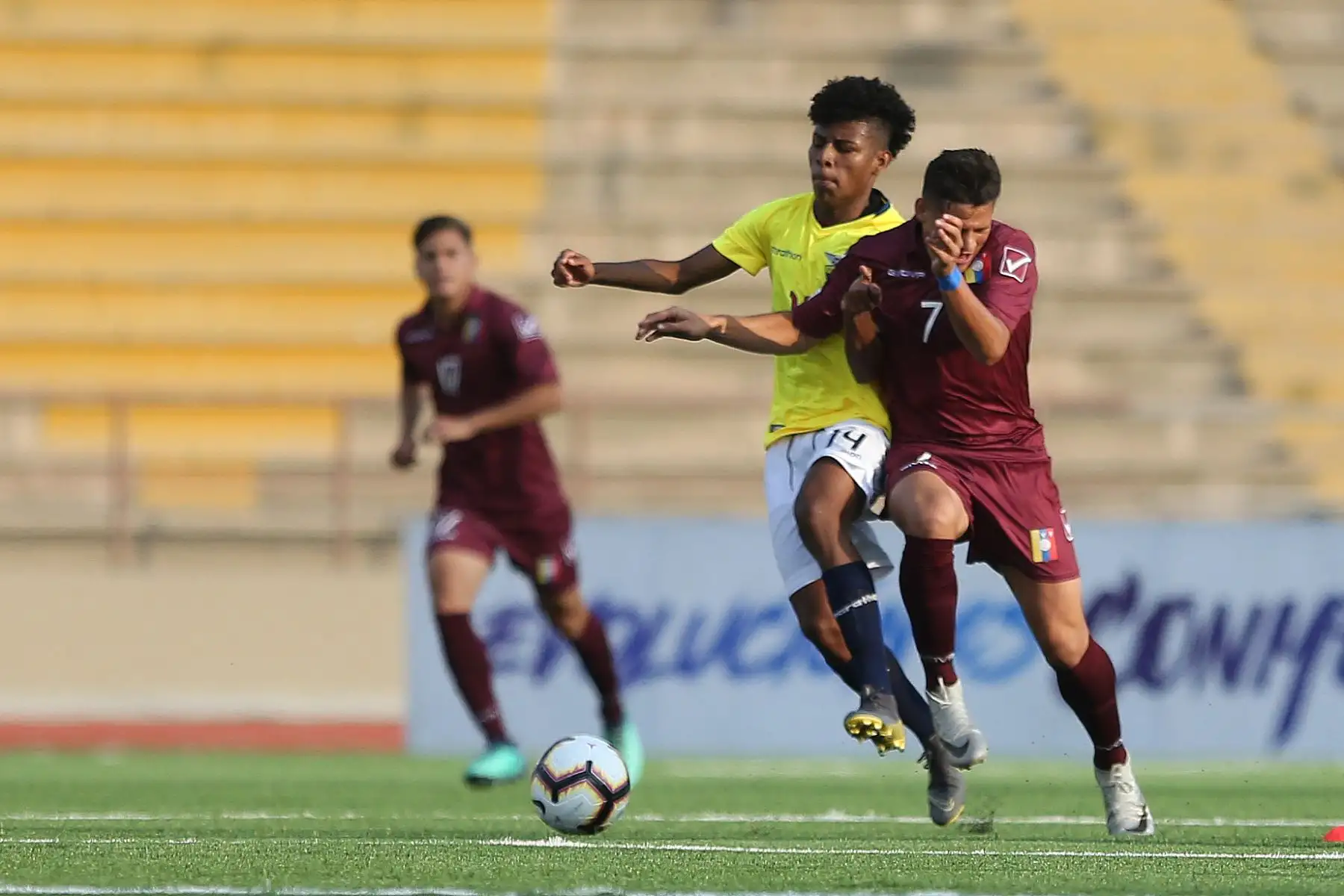 Partido entre Ecuador vs Venezuela, del Grupo A del Campeonato Sudamericano Sub 17, en el estadio de la UNMSM. Foto: ANDINA/ Jhony Laurente