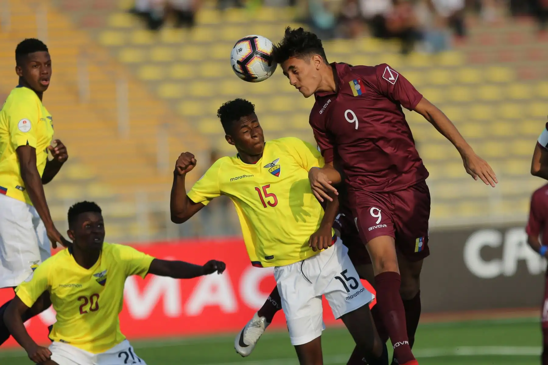 Partido entre Ecuador vs Venezuela, del Grupo A del Campeonato Sudamericano Sub 17, en el estadio de la UNMSM. Foto: ANDINA/ Jhony Laurente
