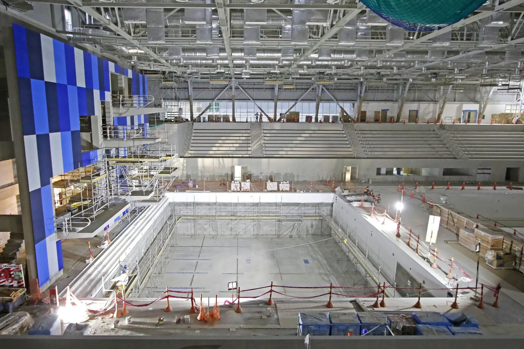Avance de obras de Lima 2019 en el La Villa Deportiva Nacional (VIDENA).Piscina de Clavados del Centro Acuático.
FOTO: Andina Difusión