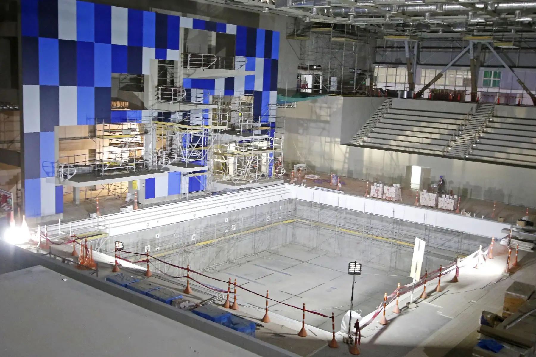 Avance de obras de Lima 2019 en el La Villa Deportiva Nacional (VIDENA).Piscina de Clavados del Centro Acuático.
FOTO: Andina Difusión