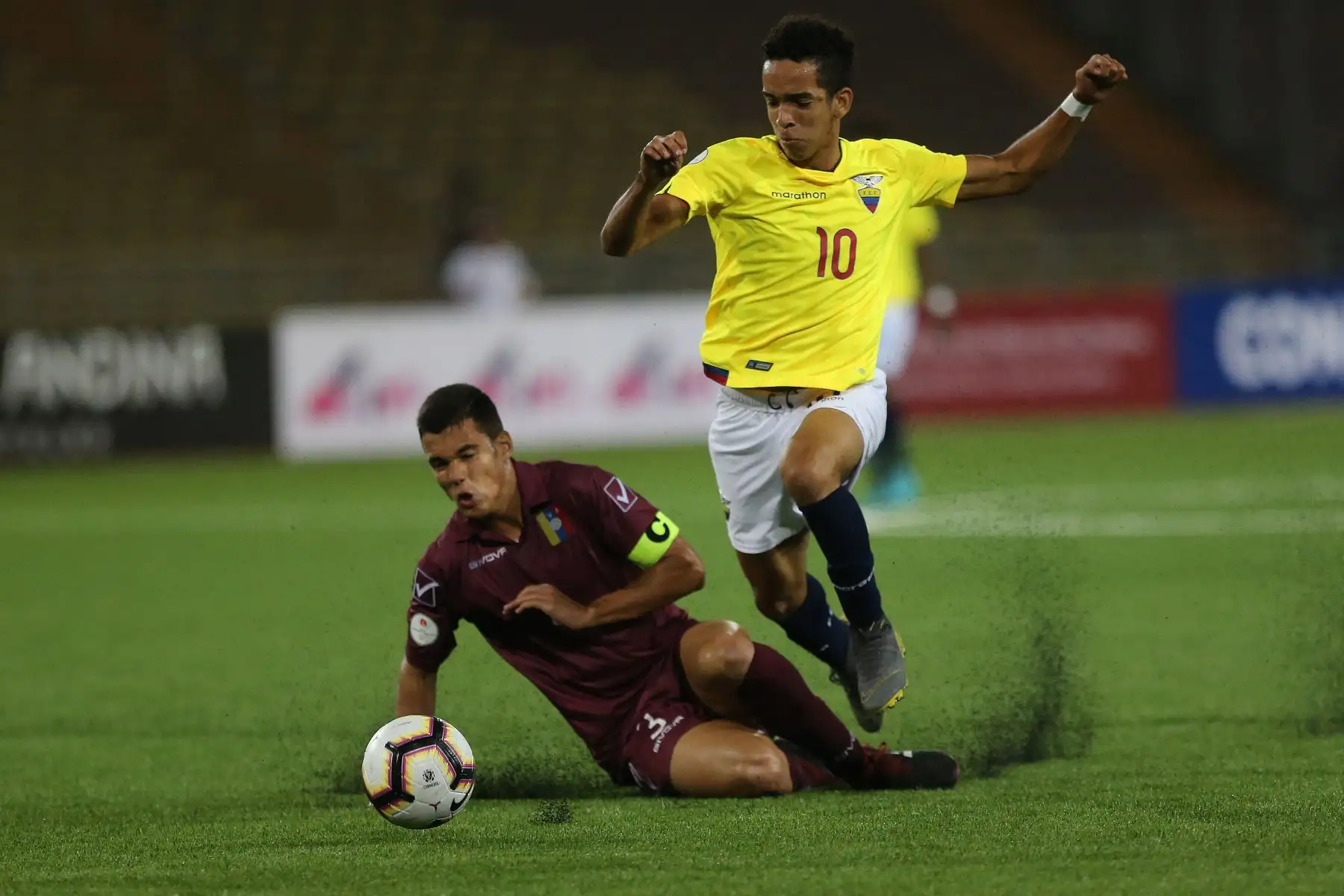 Partido entre Ecuador vs Venezuela, del Grupo A del Campeonato Sudamericano Sub 17, en el estadio de la UNMSM. Foto: ANDINA/ Jhony Laurente