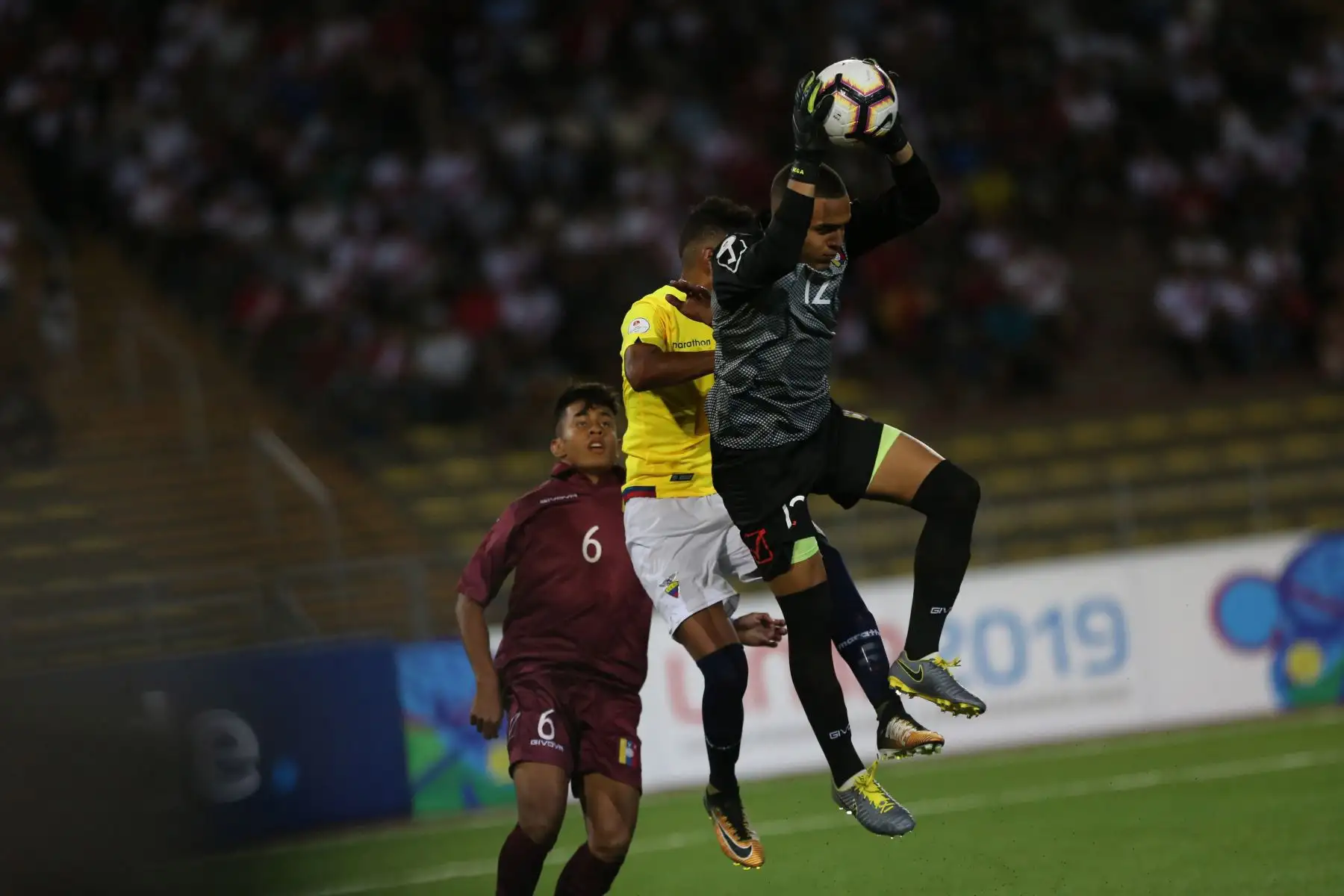 Partido entre Ecuador vs Venezuela, del Grupo A del Campeonato Sudamericano Sub 17, en el estadio de la UNMSM. Foto: ANDINA/ Jhony Laurente