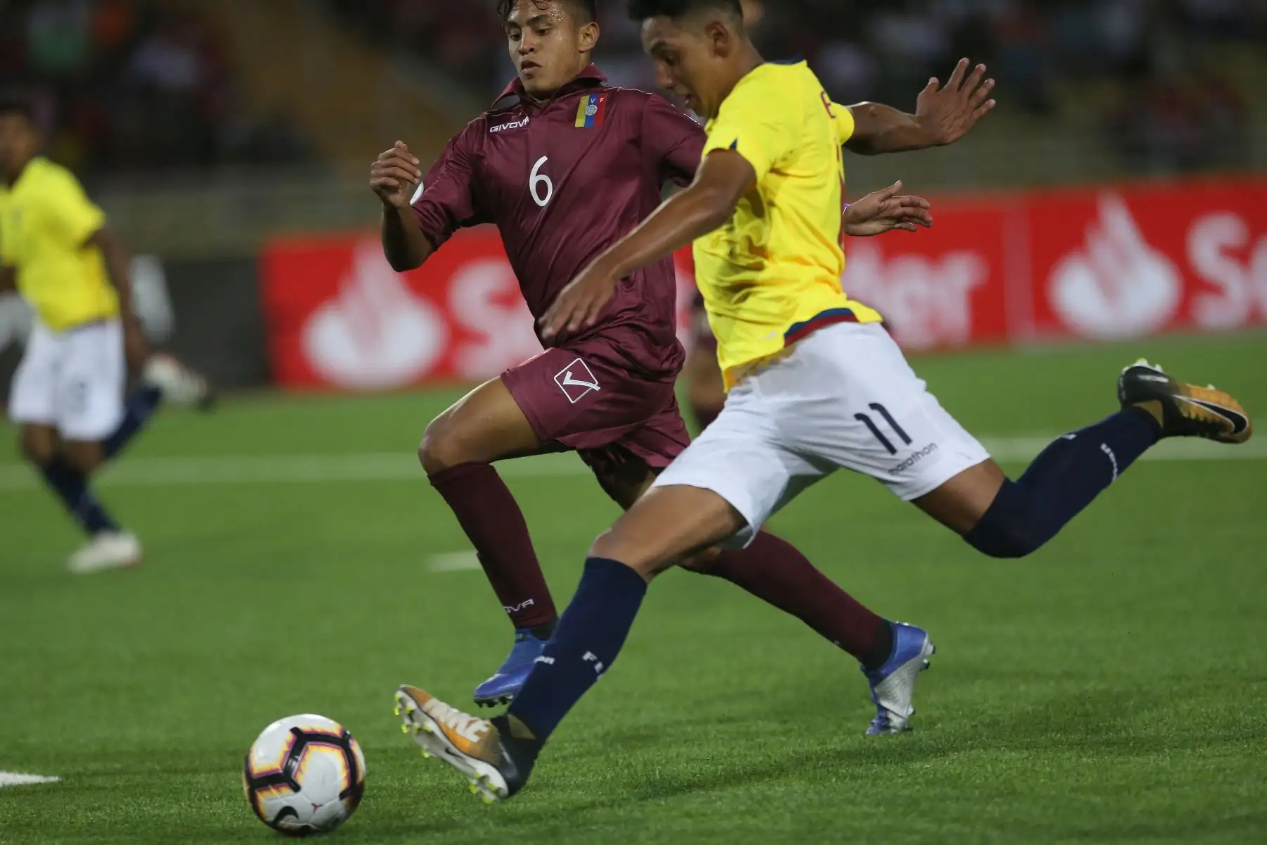 Partido entre Ecuador vs Venezuela, del Grupo A del Campeonato Sudamericano Sub 17, en el estadio de la UNMSM. Foto: ANDINA/ Jhony Laurente
