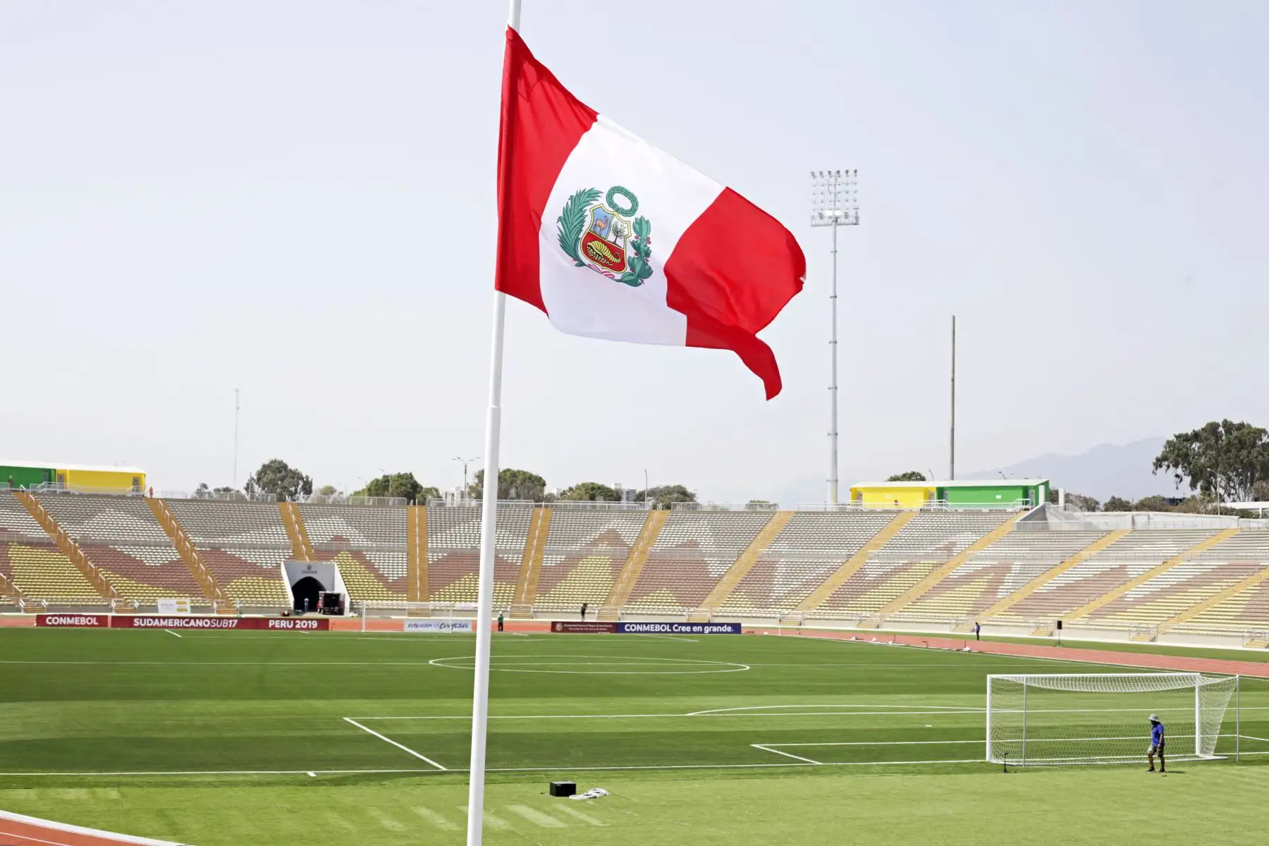El estadio de fútbol de la Universidad Nacional Mayor de San Marcos luce renovado para los Juegos Panamericanos Lima 2019.Foto: ANDINA/Difusión