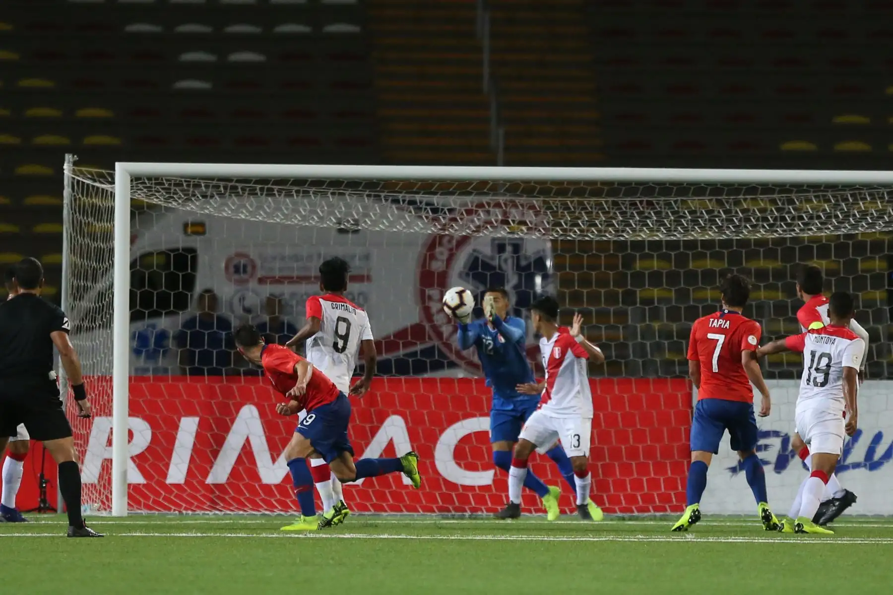 Partido entre Perú vs Chile, del Grupo A del Campeonato Sudamericano Sub 17, en el estadio de la UNMSM. Foto: ANDINA/ Jhony Laurente
