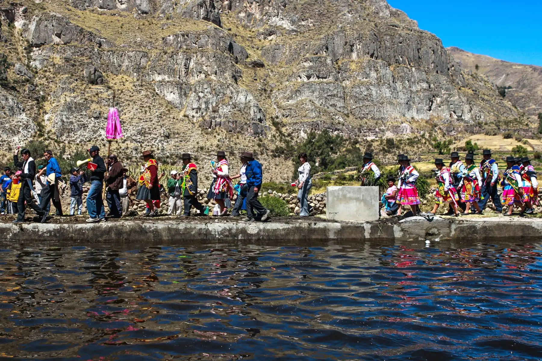 El Yaku Raymi (o Fiesta del Agua) es una de las fiestas que se celebran al agua y es una festividad principal del pueblo de Carmen Salcedo-Andamarca, ubicado en la provincia de Lucanas, región Ayacucho. Foto: ANDINA/Carlos Lezama