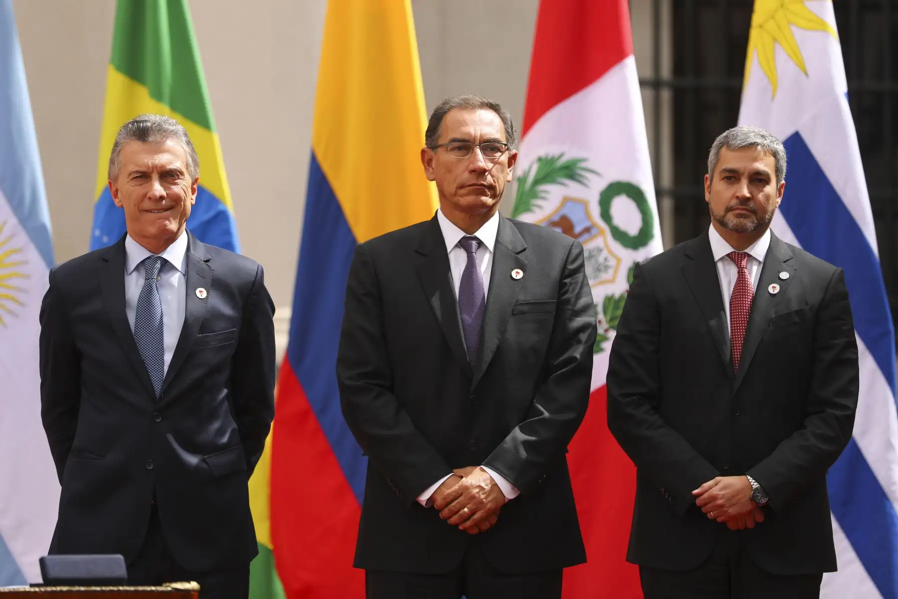 Jefe de Estado, Martín Vizcarra participa en la Declaración Presidencial sobre la Renovación y el Fortalecimiento de la Integración de América del Sur.Foto Andina: Presidencia