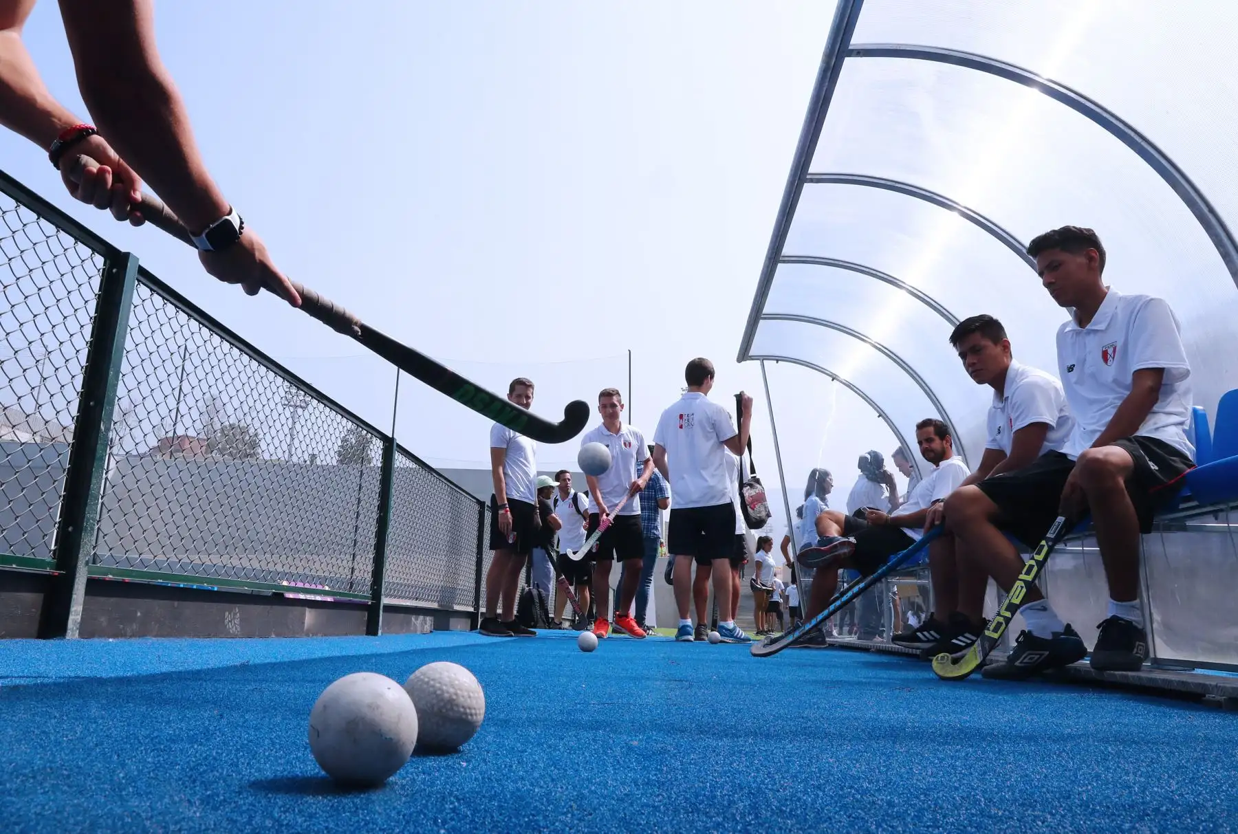 El Comité Organizador de los XVIII Juegos Panamericanos Lima 2019 hace la entrega oficial del campo de juego de Hockey sobre césped en el Complejo Deportivo María del Triunfo. Foto: ANDINA/Norman Córdova