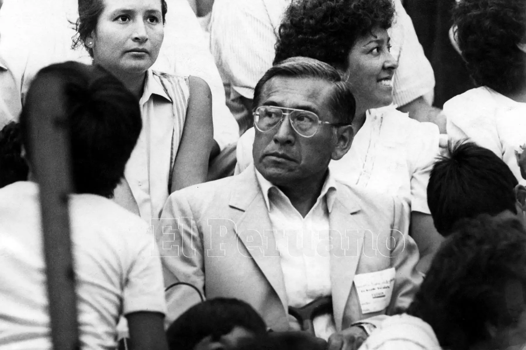 Periodista César Lévano en una manifestación de Izquierda Unida. Foto: Archivo Histórico de EL PERUANO. Lima - 11 marzo 1989 /: ANDINA/Archivo