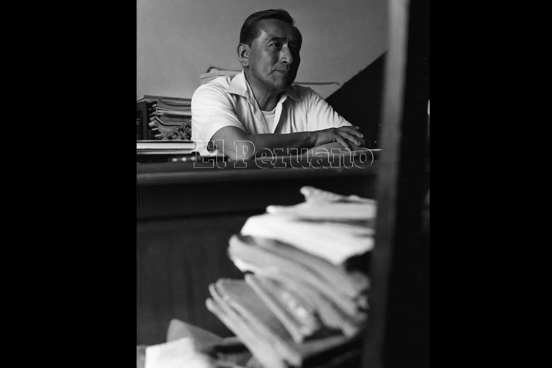 Entrevista al periodista César Lévano. Foto: Archivo Histórico de EL PERUANO / Norman Córdova.
Lima 3 febrero 1991.
