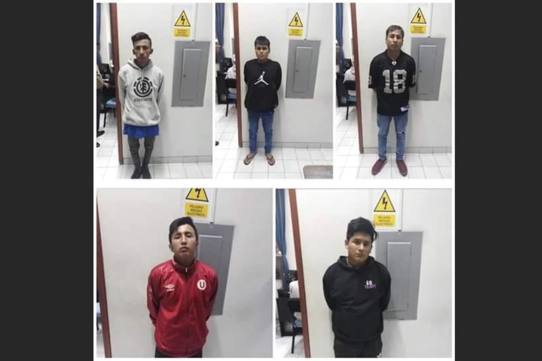 Cinco de los siete sujetos que perpetraron la violación de una joven con discapacidad mental. Foto: San Andrés Noticias/Facebook
