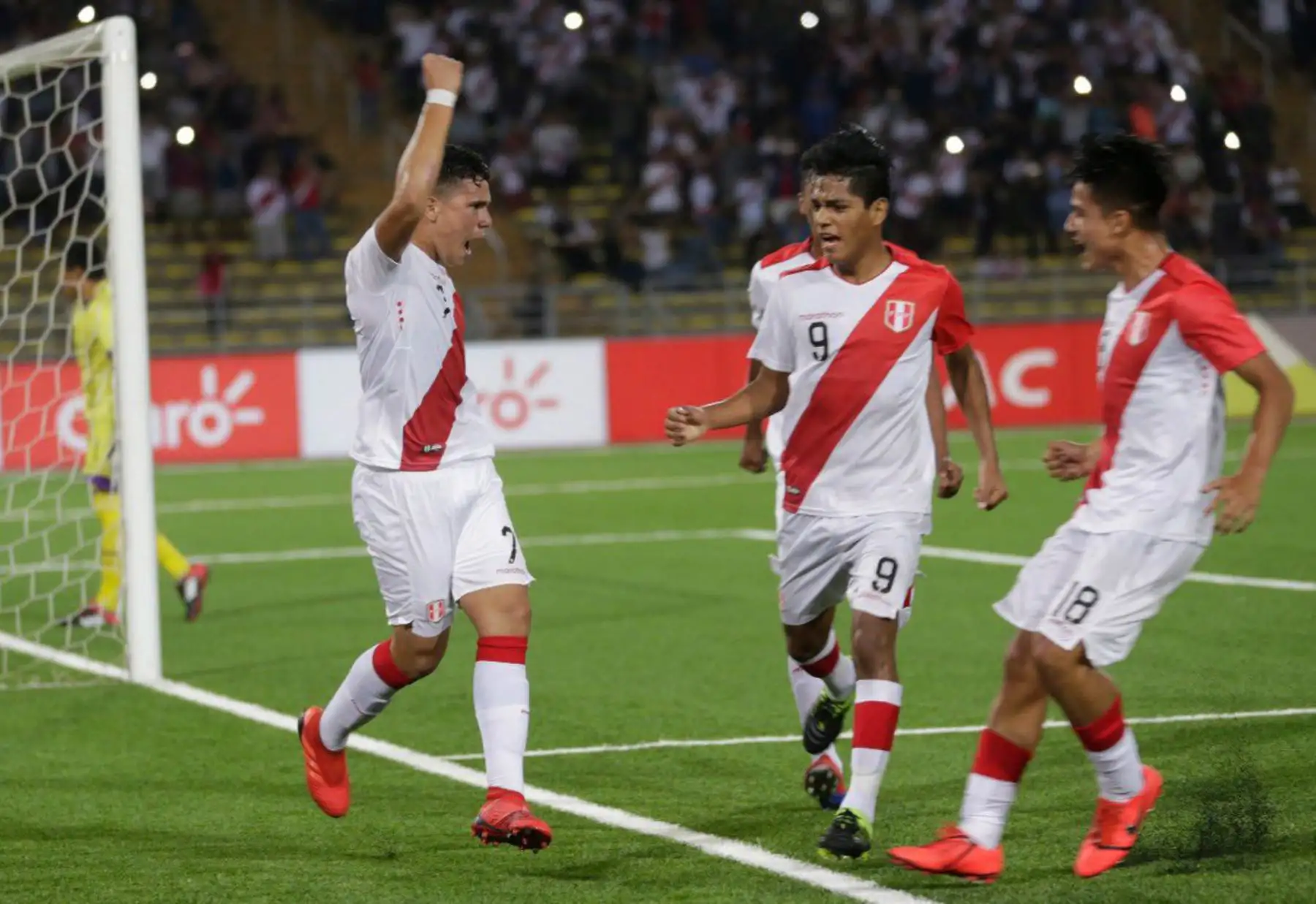Perú vence 3-1 a su similar de Bolivia por el Sudamericano Sub 17 en el estadio San Marcos.Foto: ANDINA/FPF