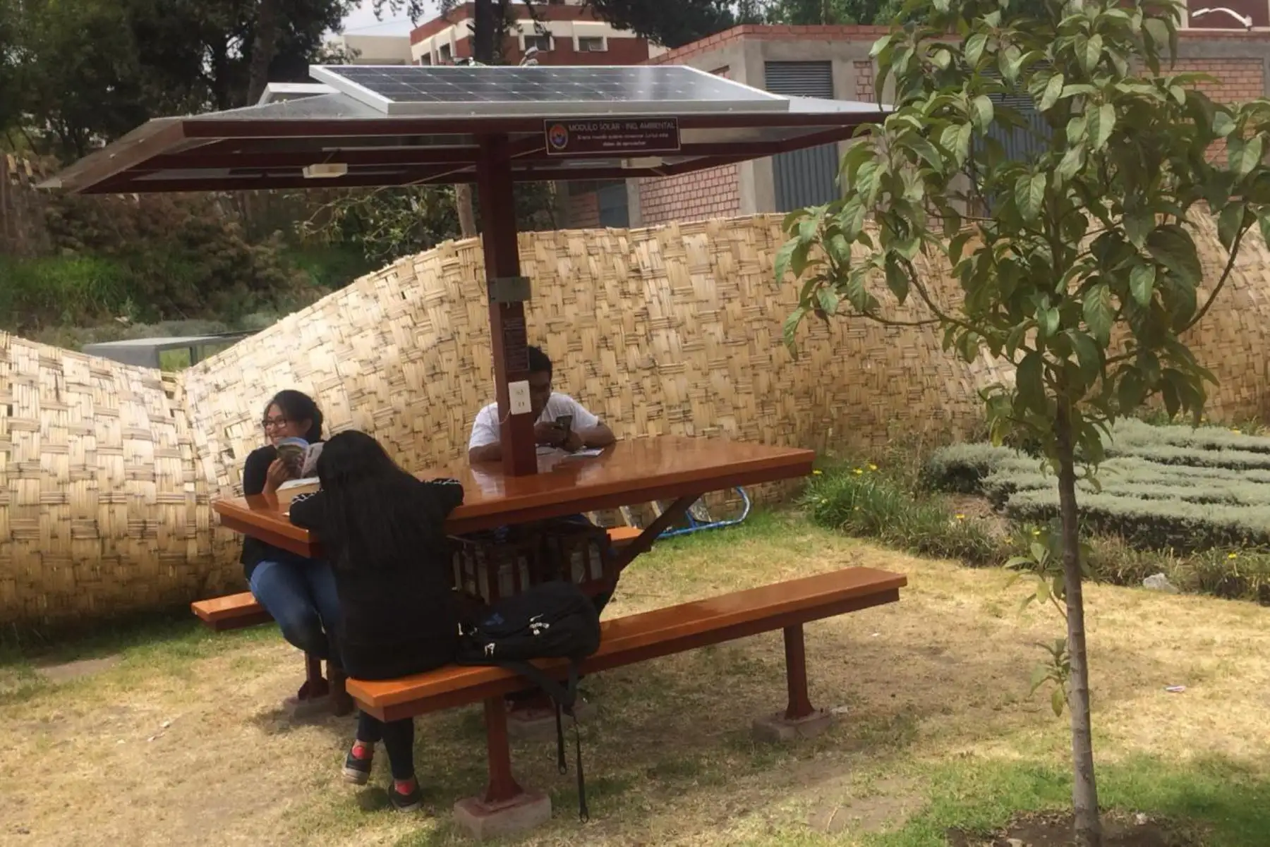 Universidad Nacional San Agustín de Arequipa implementa módulos solares para cargar baterías de celulares. ANDINA