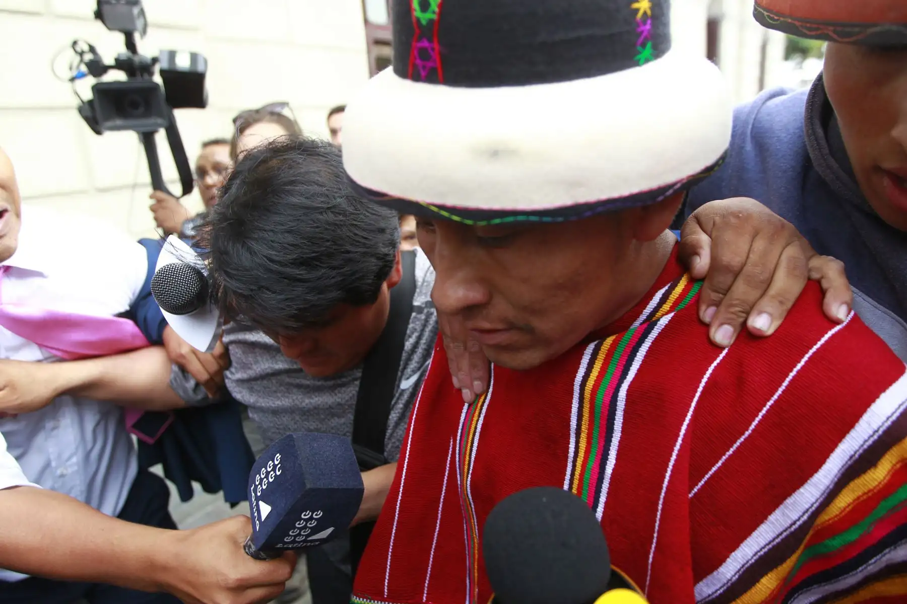 Gregorio Rojas, pdte de la comunidad de Fuera bamba es liberado. Foto: ANDINA/Eddy Ramos