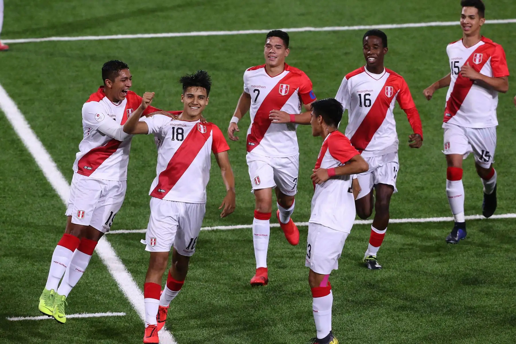 La selección sub-17 de Perú clasificó al hexagonal final del torneo Sudamericano Sub-17, tras vencer por 2-0 a Ecuador.Foto: ANDINA/Jhony Laurente