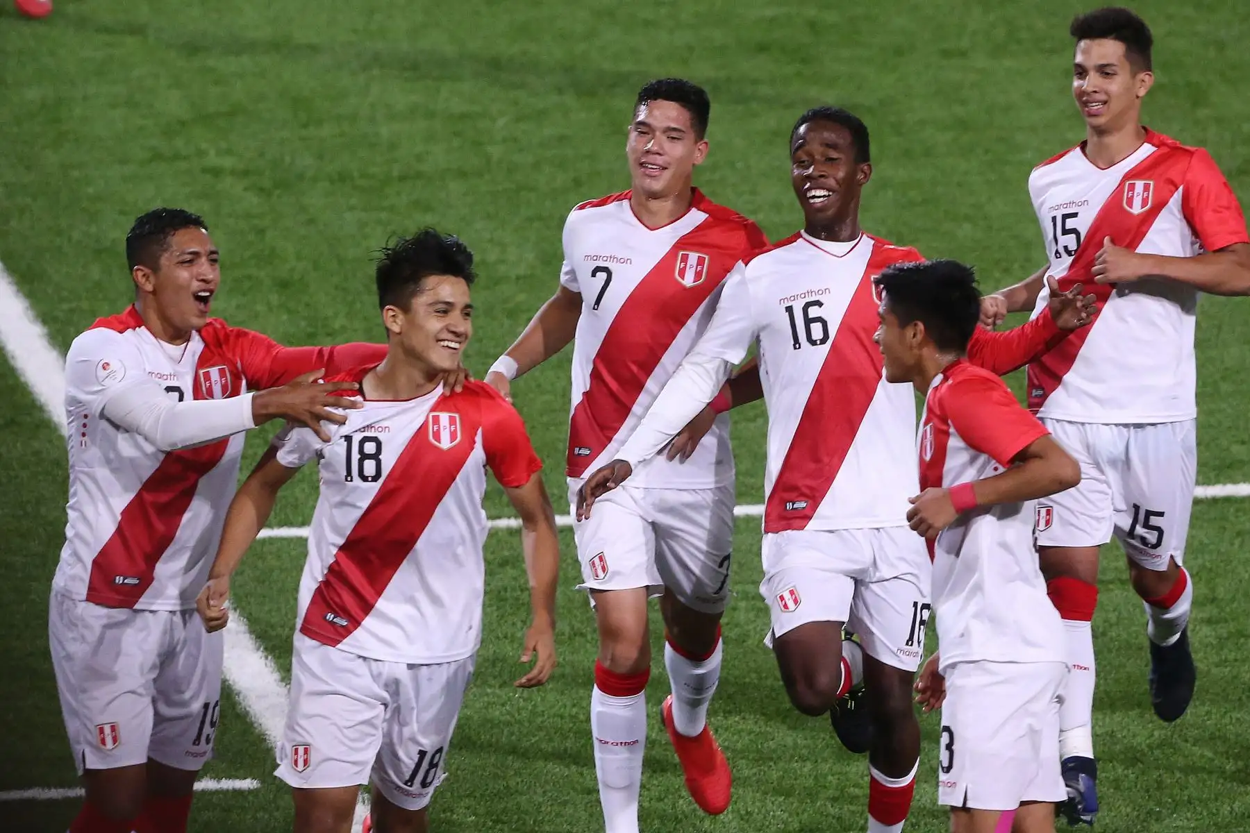 La selección sub-17 de Perú clasificó al hexagonal final del torneo Sudamericano Sub-17, tras vencer por 2-0 a Ecuador.Foto: ANDINA/Jhony Laurente