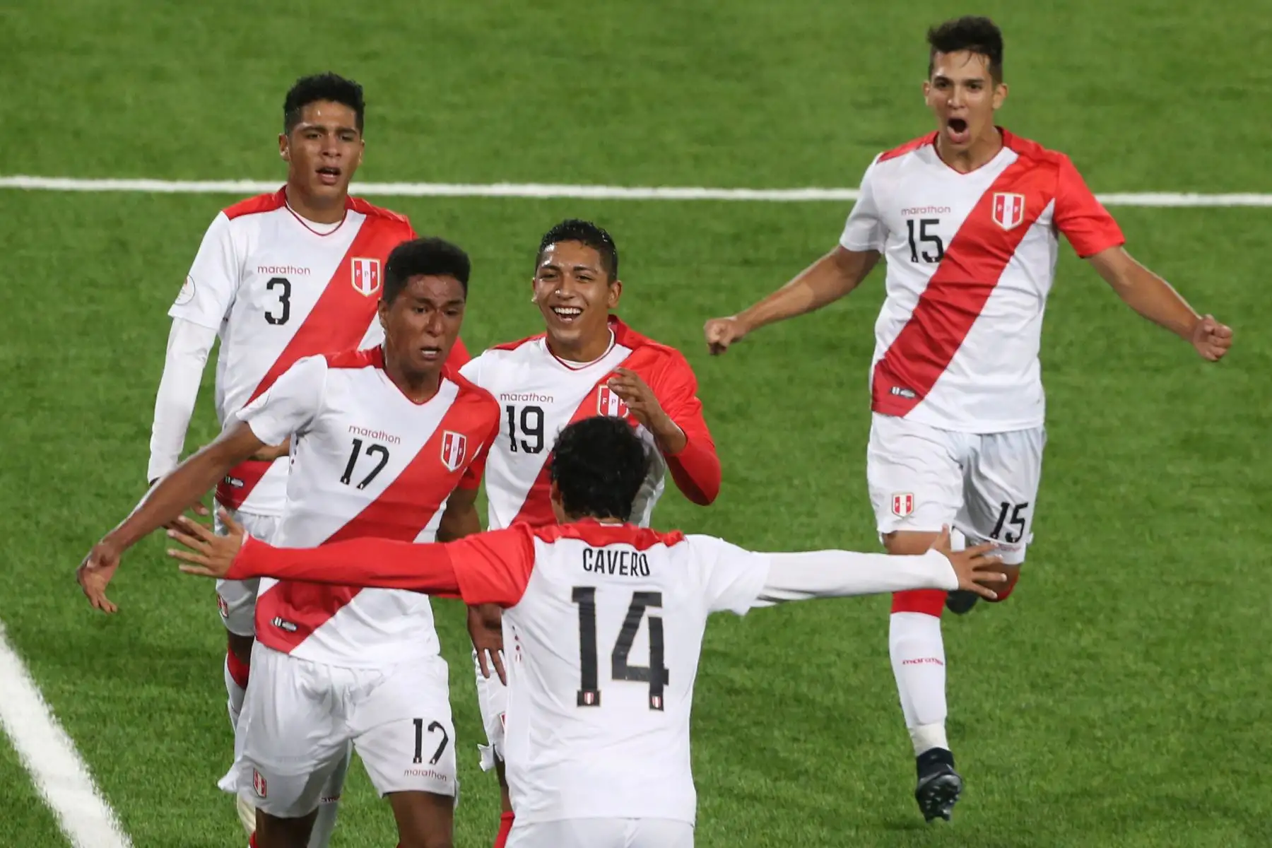 La selección sub-17 de Perú clasificó al hexagonal final del torneo Sudamericano Sub-17, tras vencer por 2-0 a Ecuador.Foto: ANDINA/Jhony Laurente