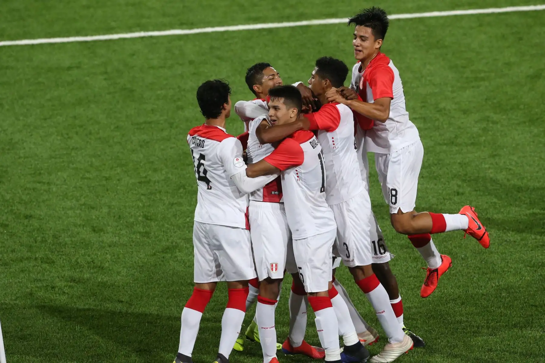 La selección sub-17 de Perú clasificó al hexagonal final del torneo Sudamericano Sub-17, tras vencer por 2-0 a Ecuador.Foto: ANDINA/Jhony Laurente
