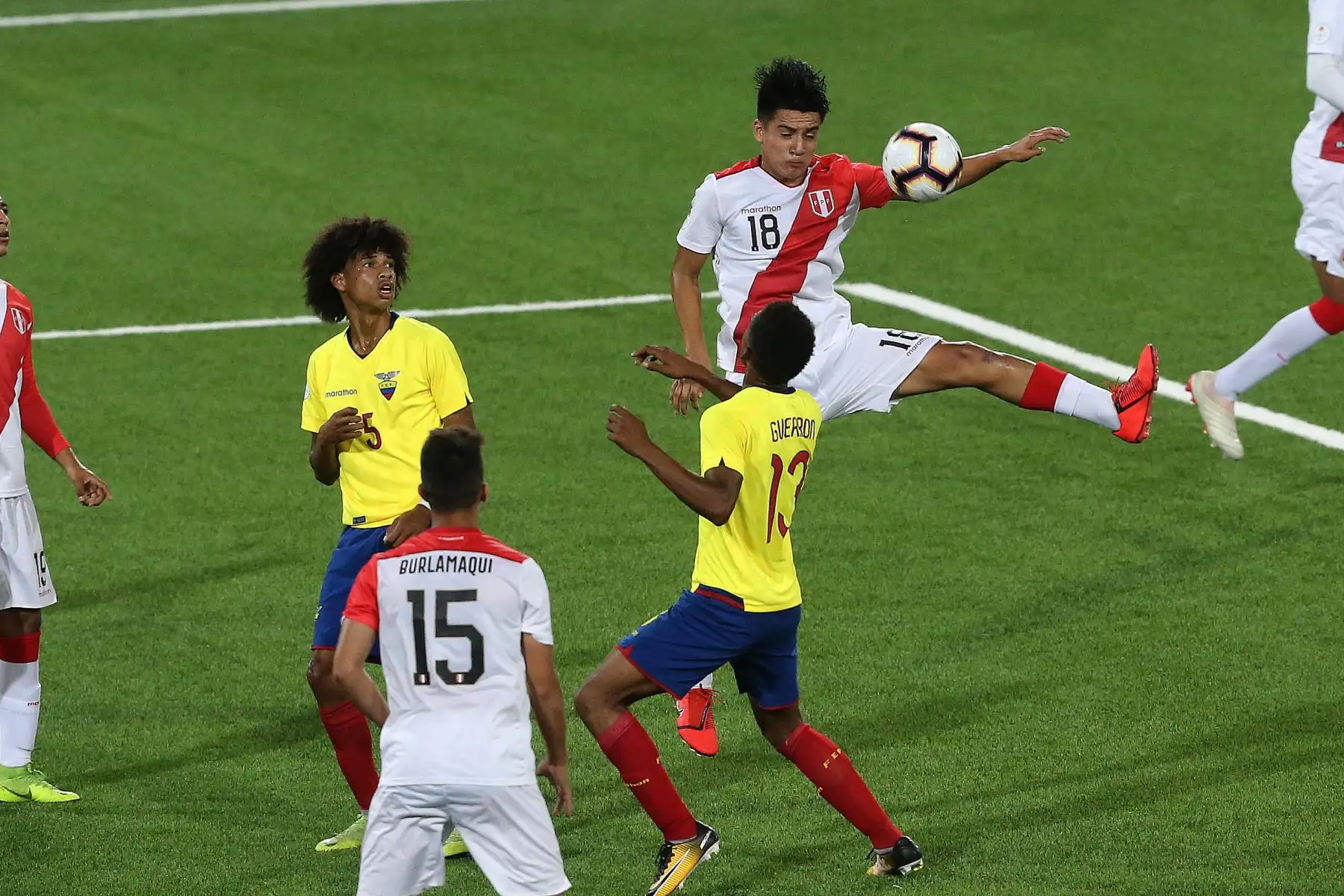 La selección sub-17 de Perú clasificó al hexagonal final del torneo Sudamericano Sub-17, tras vencer por 2-0 a Ecuador.Foto: ANDINA/Jhony Laurente