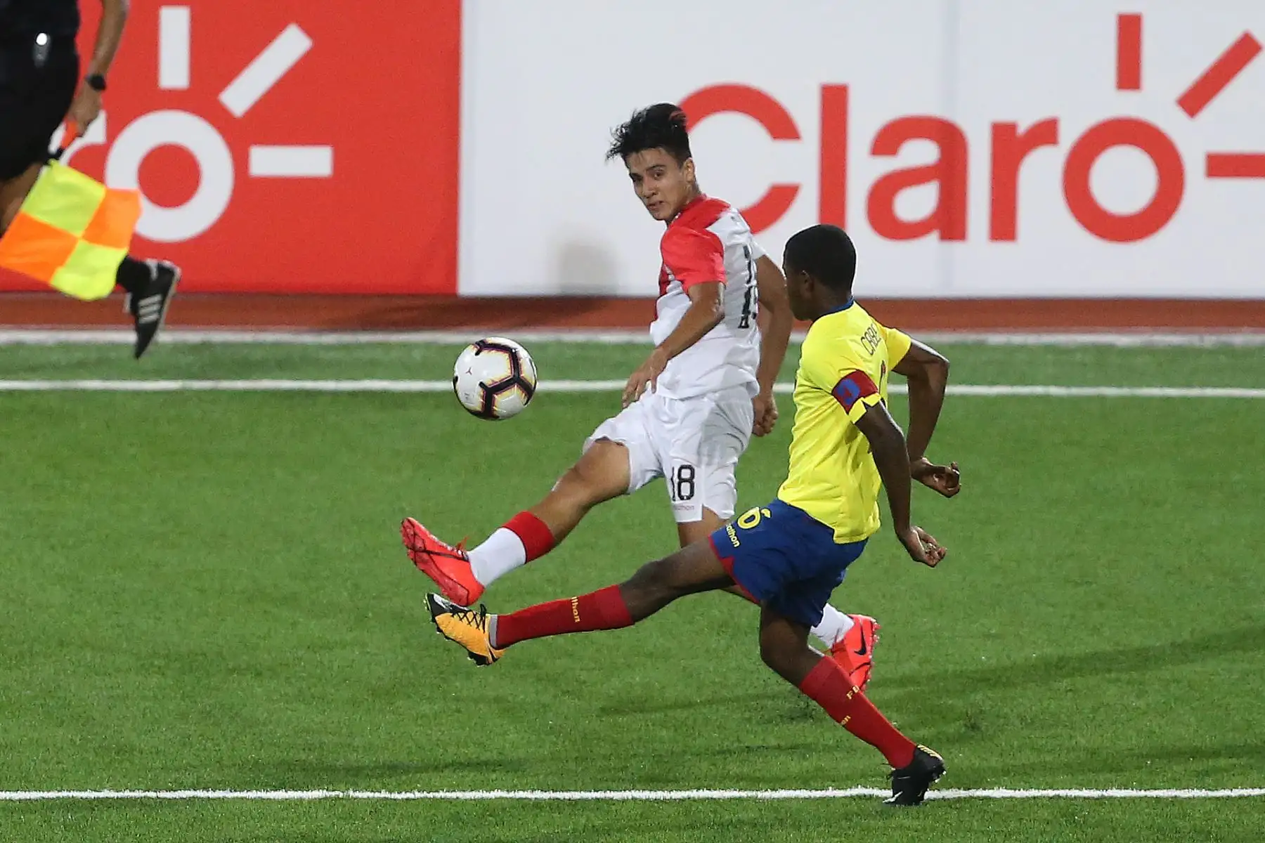 La selección sub-17 de Perú clasificó al hexagonal final del torneo Sudamericano Sub-17, tras vencer por 2-0 a Ecuador.Foto: ANDINA/Jhony Laurente