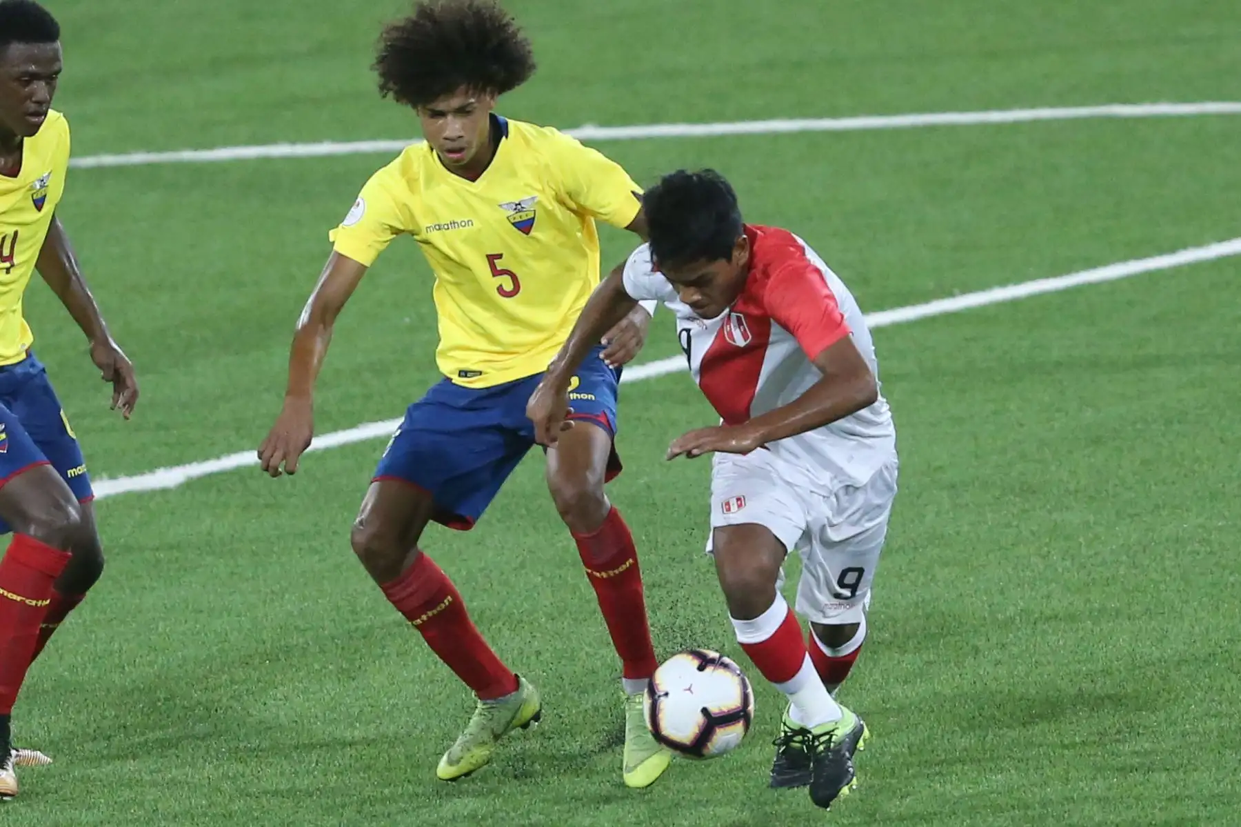 La selección sub-17 de Perú clasificó al hexagonal final del torneo Sudamericano Sub-17, tras vencer por 2-0 a Ecuador.Foto: ANDINA/Jhony Laurente