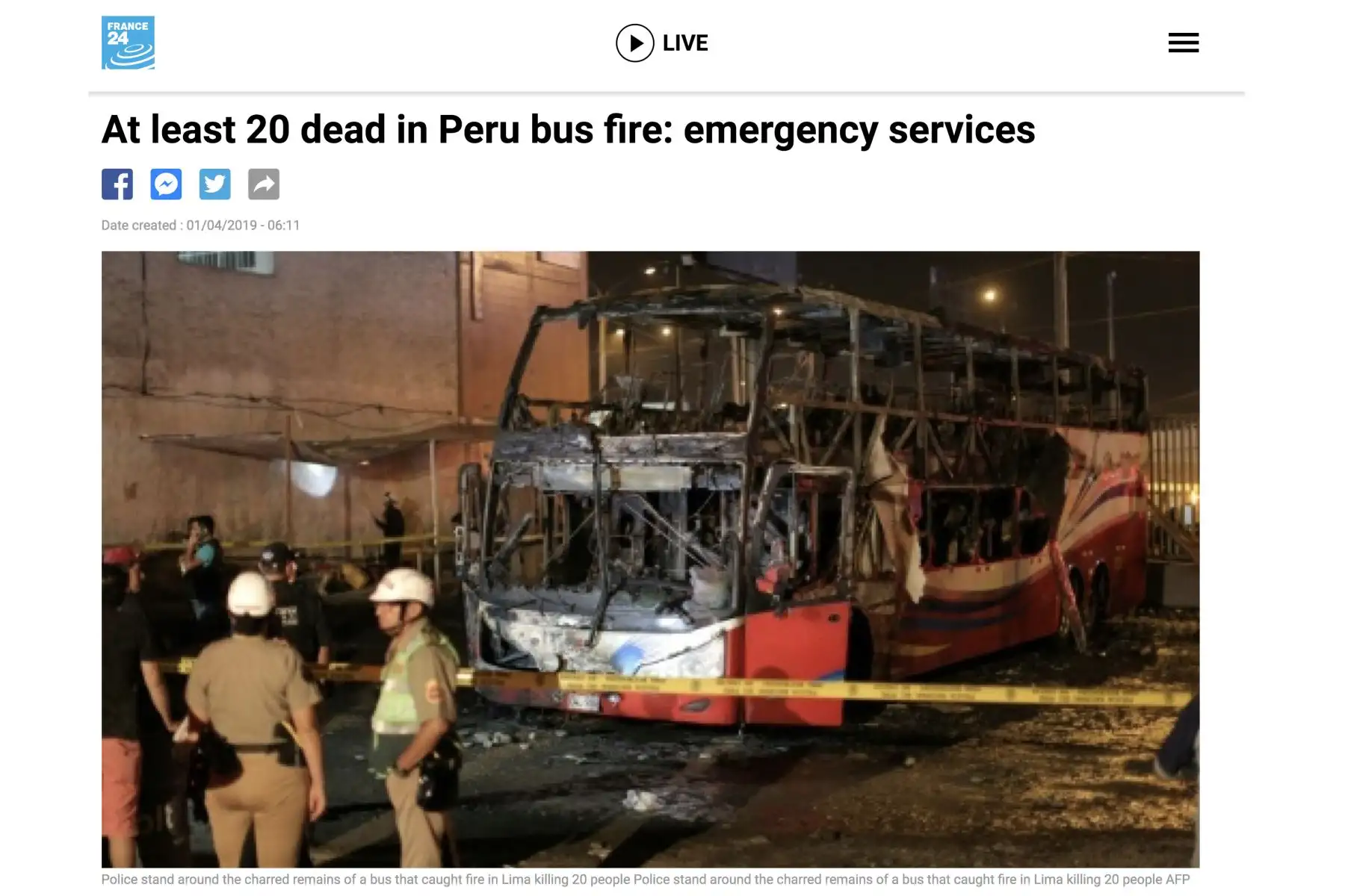 FRANCE 24 Así informa la prensa internacional sobre tragedia en terminal terrestre Fiori