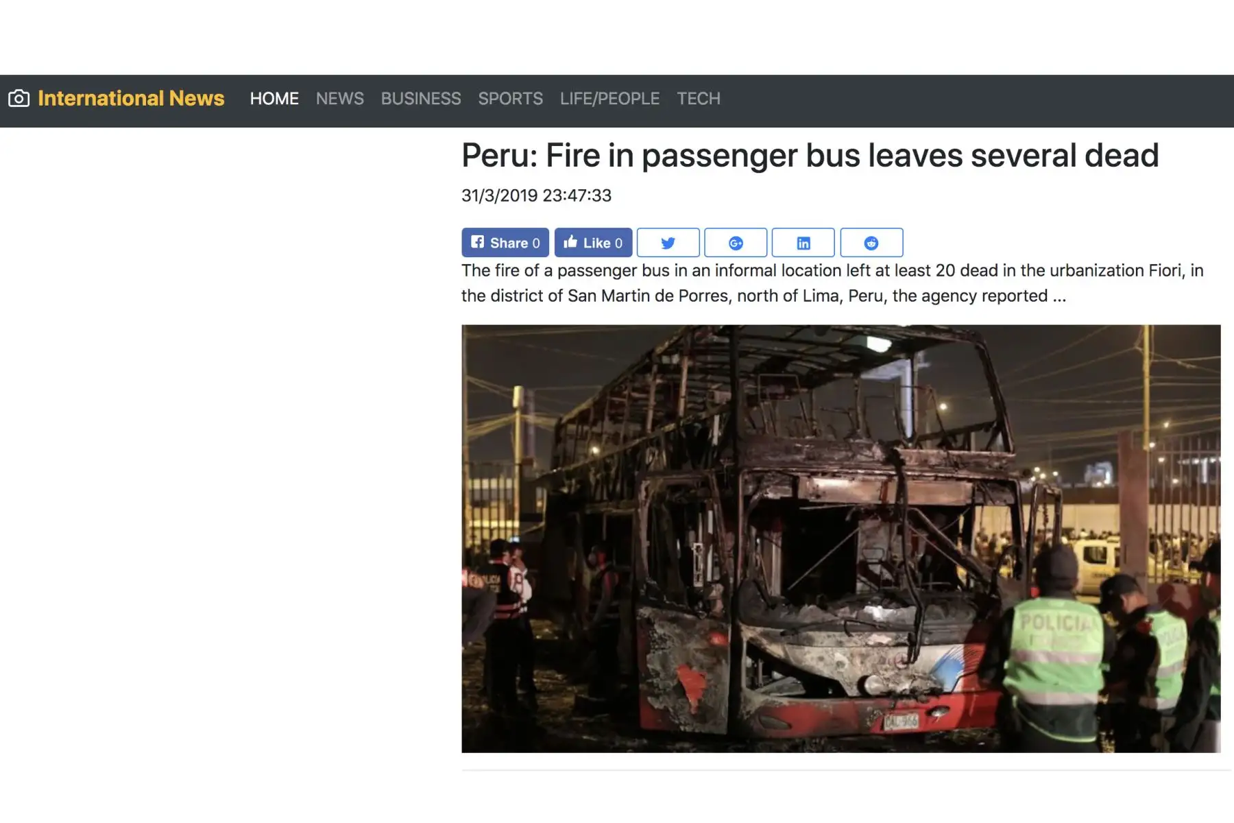 INTERNATIONAL NEWS Así informa la prensa internacional sobre tragedia en terminal terrestre Fiori