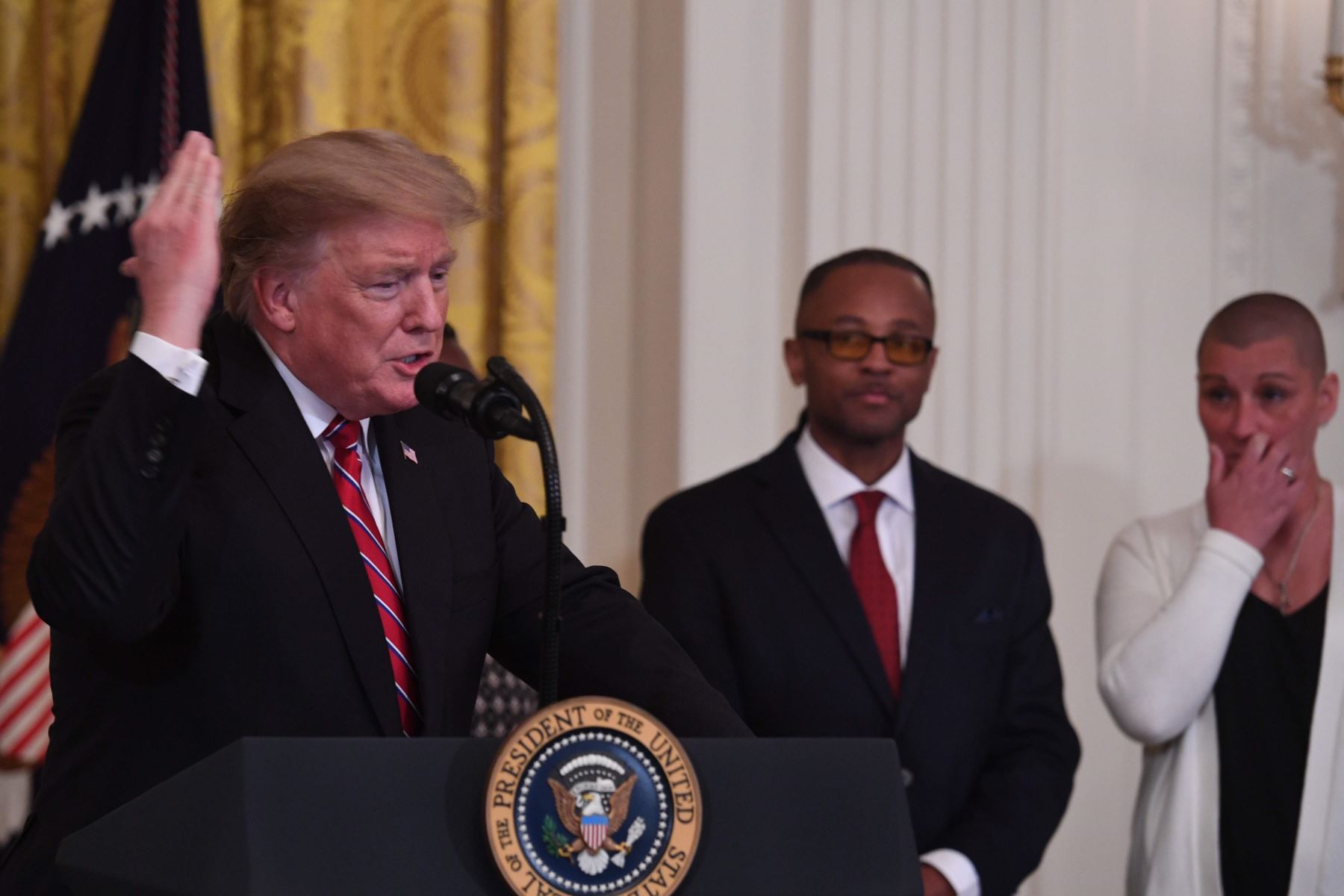 Donald Trump participa en la Cumbre de la Reforma de las prisiones del 2019 en la Casa Blanca en Washington, DC el 1 de abril de 2019. Foto: AFP