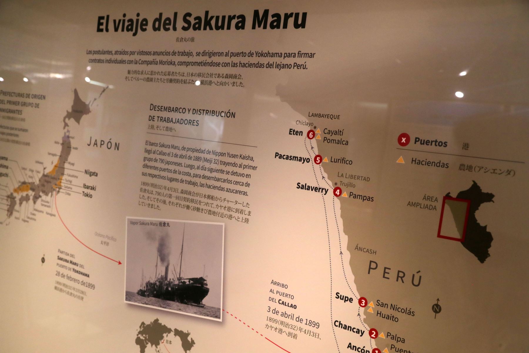 Vista de algunos de los objetos que conforman la muestra permanente en el Museo de la Inmigración Japonesa al Perú. Foto: EFE