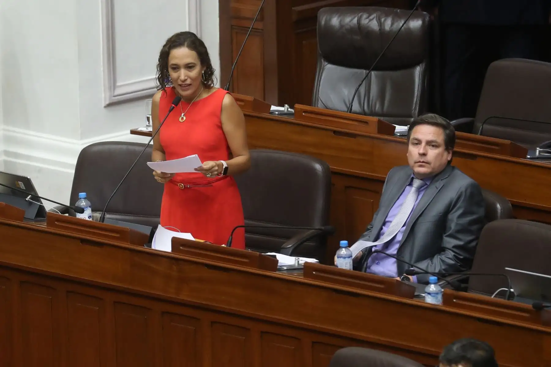 Intervención de la congresista Paloma Noceda durante el debate del voto de confianza.

Foto: ANDINA/Juan Carlos Guzmán Negrini.