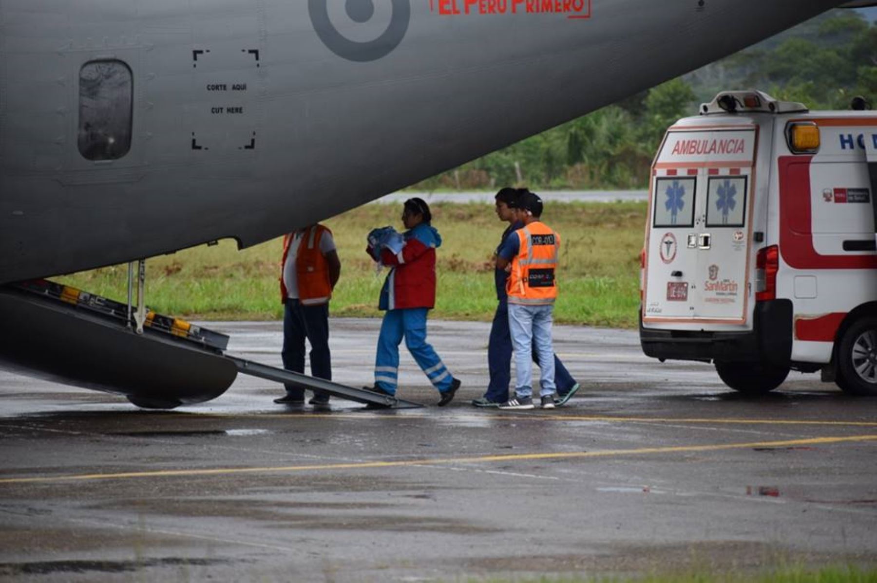 Ambulancia aérea evacuó de San Martín a Lima a recién nacido con mal congénito. ANDINA