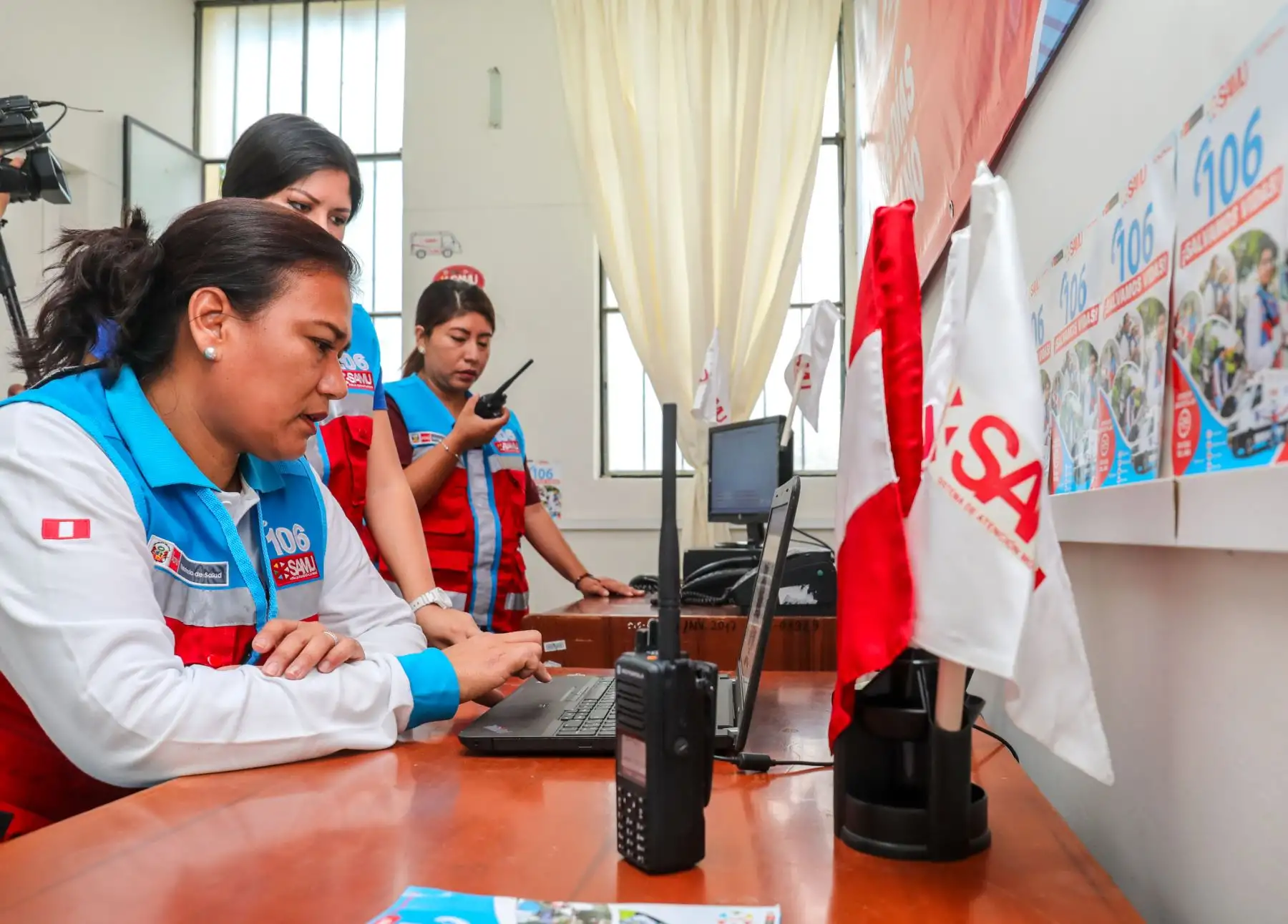 La ministra de Salud, Zulema Tomás Gonzáles, inauguró el Sistema de Atención Móvil de Urgencia (SAMU) del Ministerio de Salud,en la Dirección Regional de Salud (Diresa) de Piura, servicio que consta de la central telefónica 106, que beneficiará a casi dos millones de habitantes de la región.Foto: ANDINA/Minsa