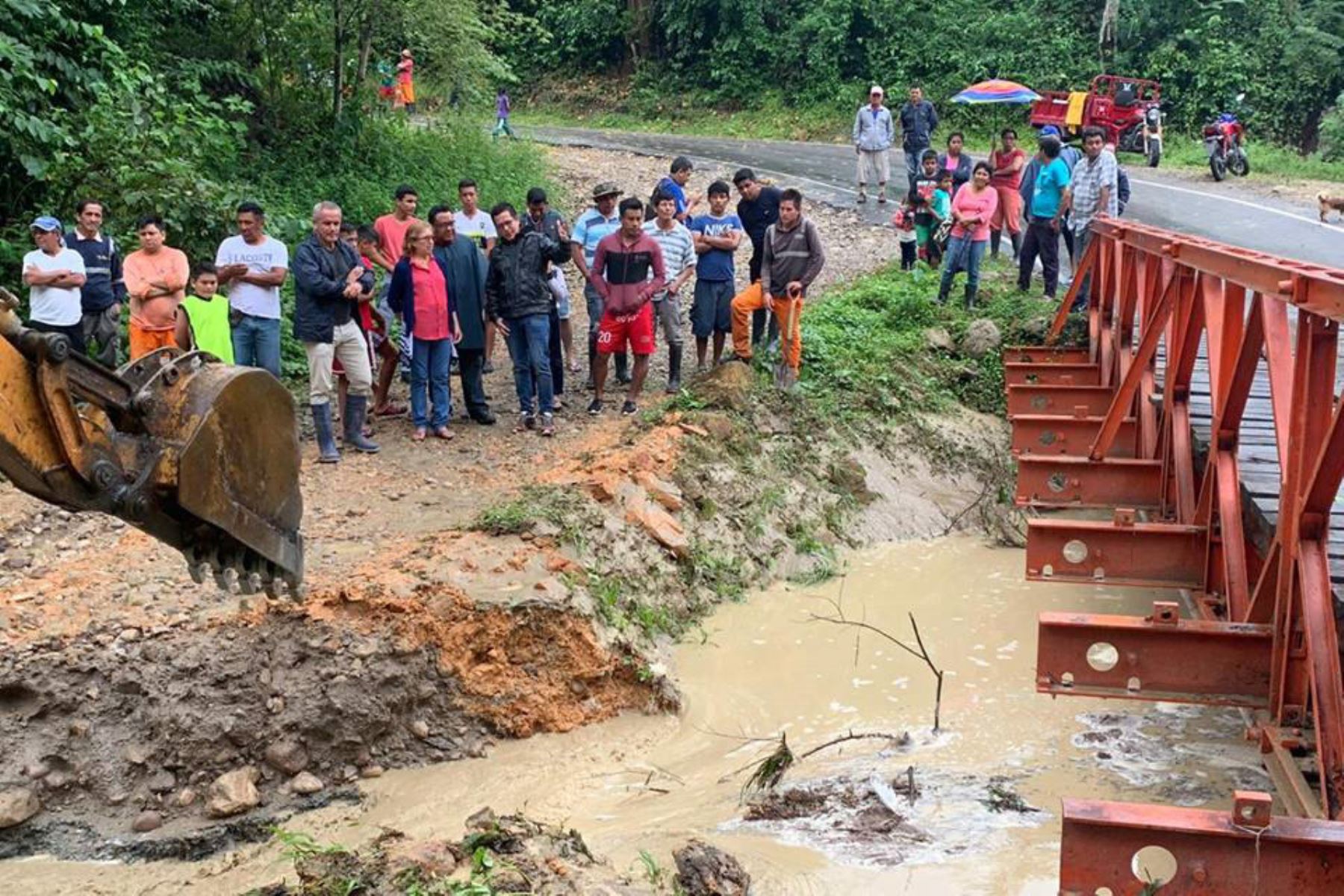 Reportan cinco familias damnificadas por lluvias intensas y activación de quebrada en San Martín. ANDINA