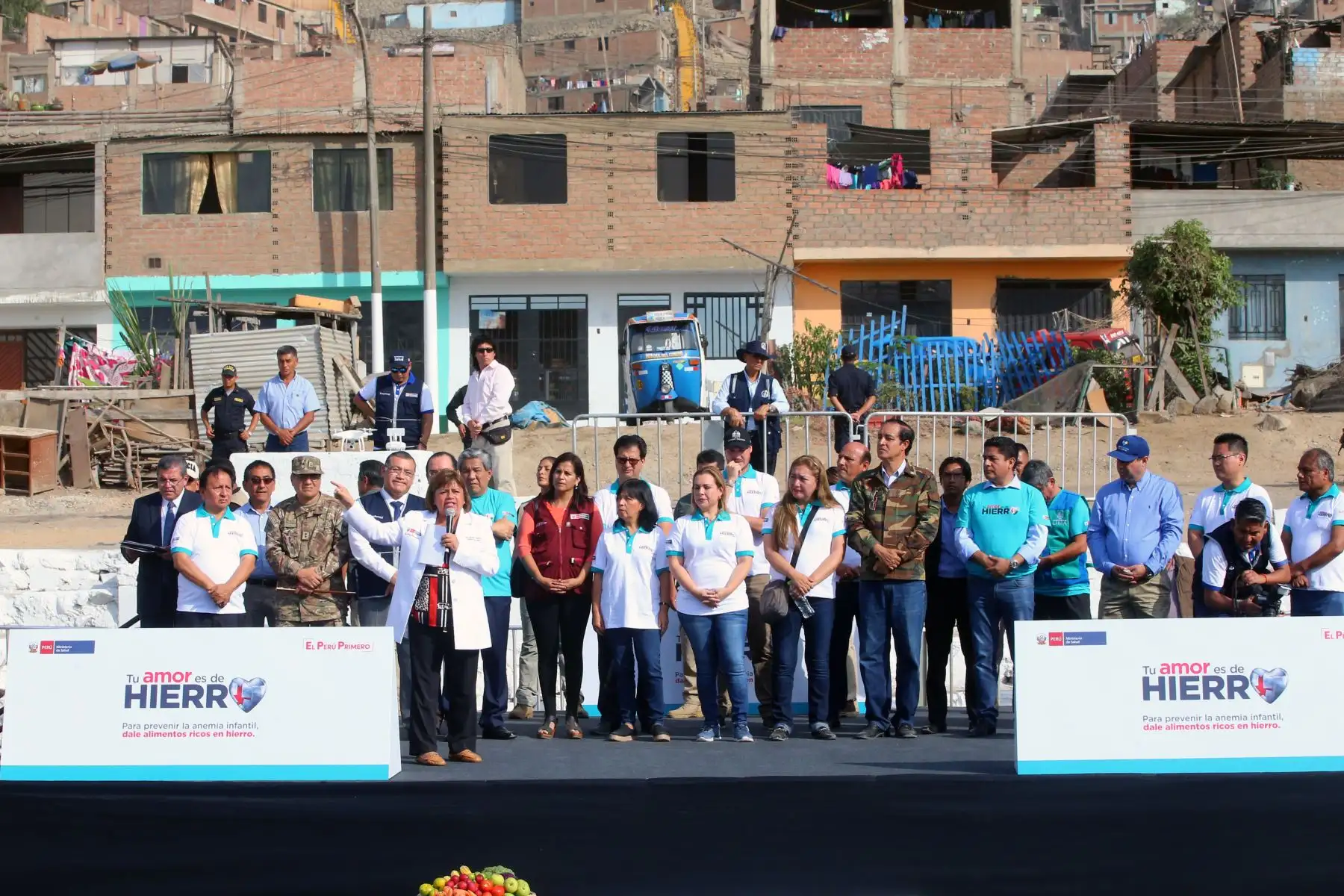 La ministra de Salud, Zulema Tomas Gonzales, realiza el lanzamiento de la Gran Cruzada contra la Anemia en el país con el objetivo de proteger contra esta enfermedad a los niños menores de tres años de edad y a las gestantes. Foto: ANDINA/Vidal Tarqui