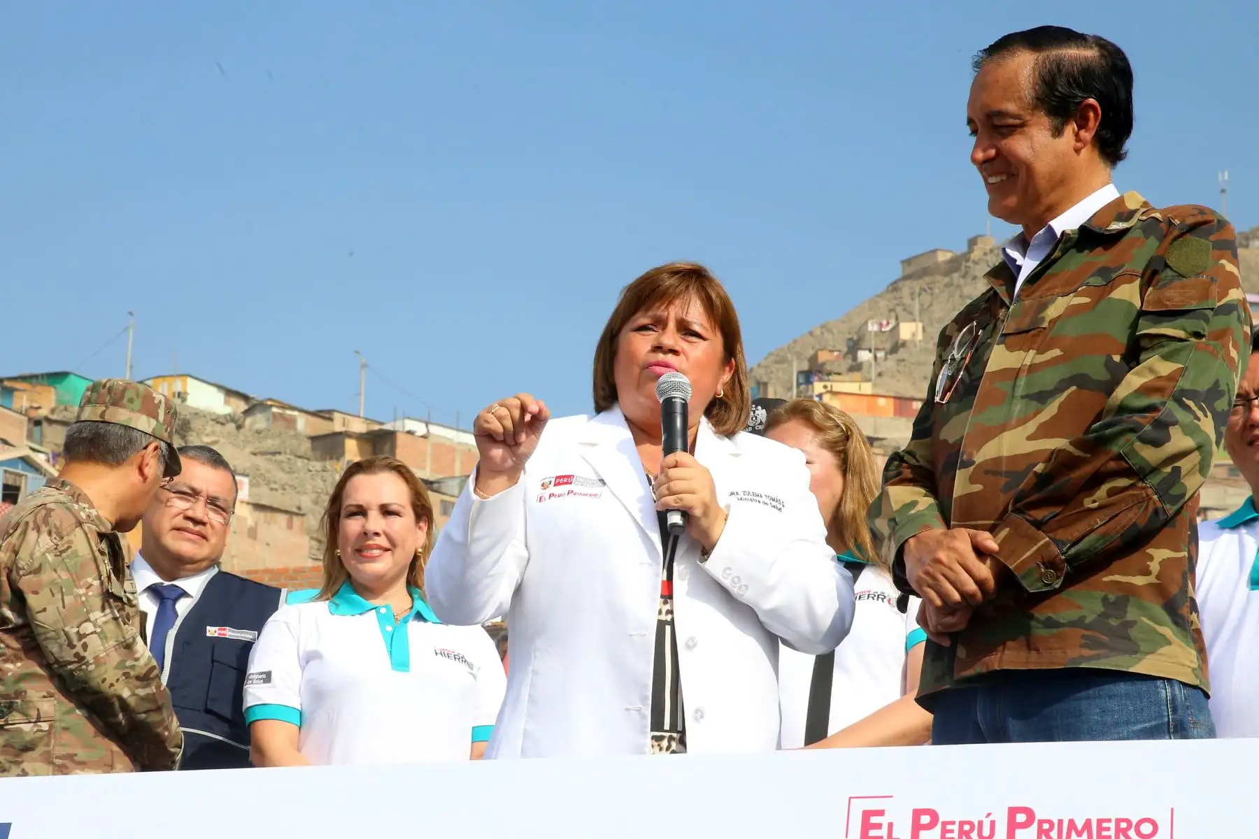 La ministra de Salud, Zulema Tomas Gonzales, realiza el lanzamiento de la Gran Cruzada contra la Anemia en el país con el objetivo de proteger contra esta enfermedad a los niños menores de tres años de edad y a las gestantes. Foto: ANDINA/Vidal Tarqui