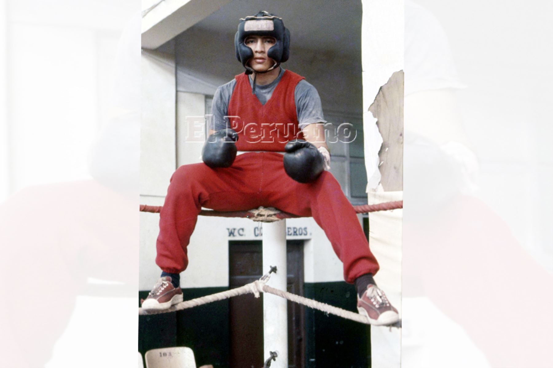 Lima - 28 enero de 1978 / Entrenamiento del boxeador Fernando Rocco en la Bombonera del Estadio Nacional.